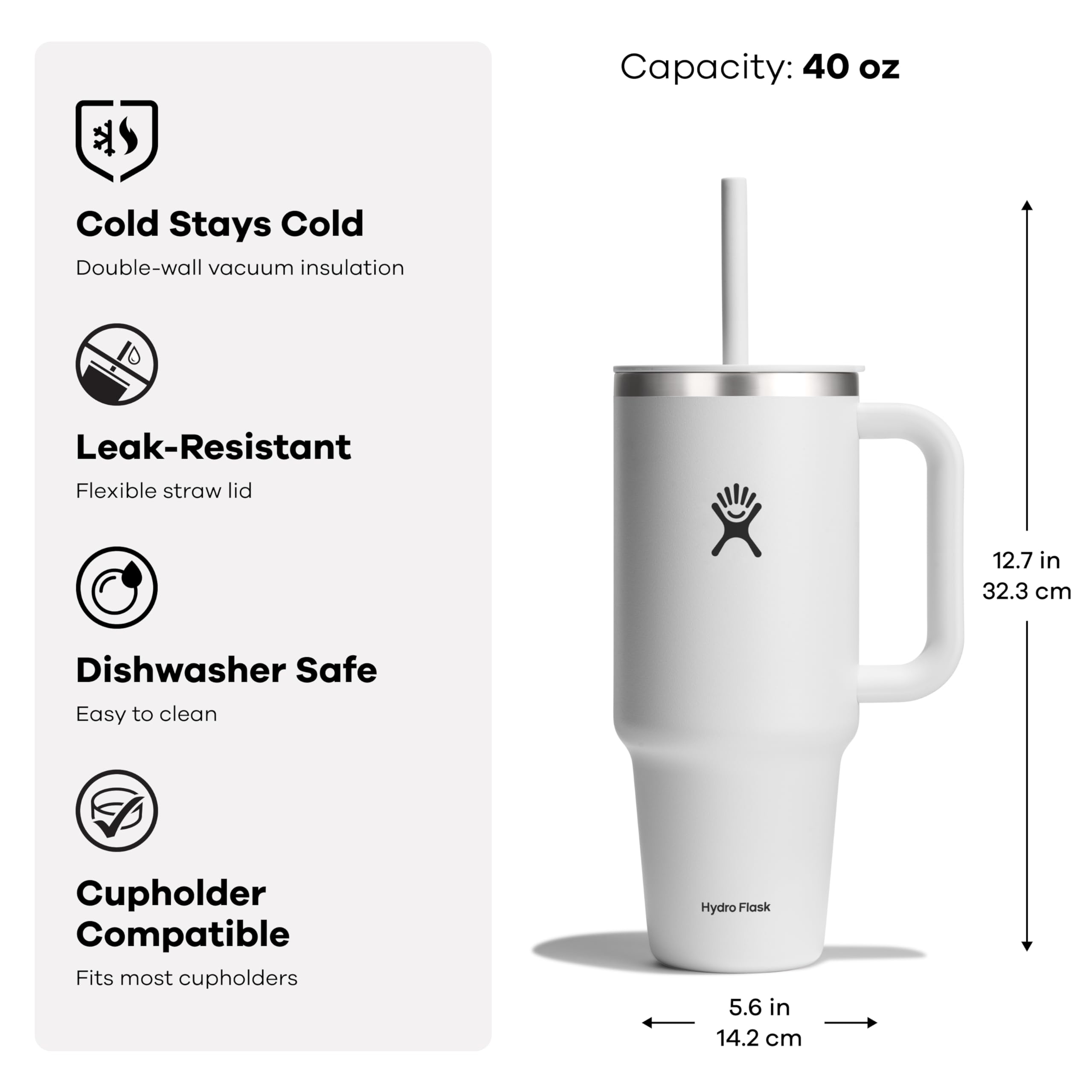 Hydro Flask All Around Travel Tumbler Black 40 Oz