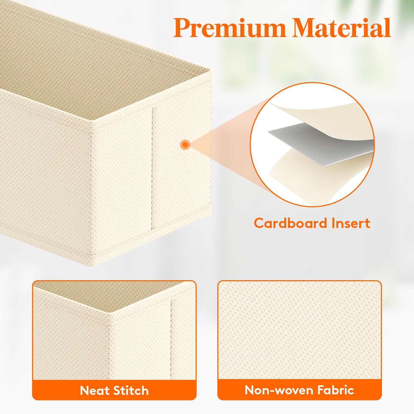 Lifewit 16 Pack Drawer Organizer, Dresser Underwear Drawer Organizer Bins, Foldable Fabric Closet Organizers, Storage Drawer Div