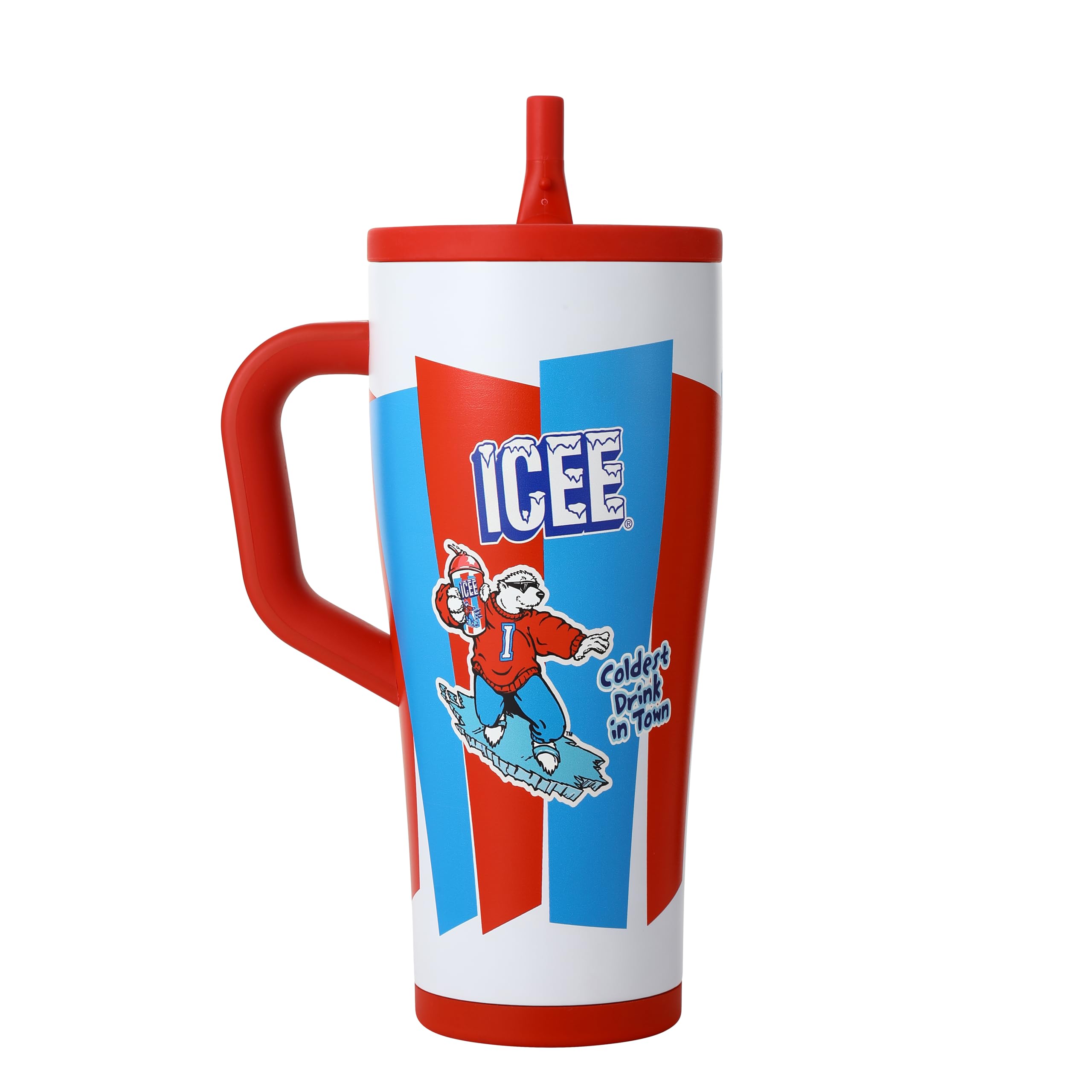 Ice Shaker 32 oz Tumbler with Handle and Straw | 32oz ICEE | Cold for 30+ Hours | 2-in-1 Tumbler Shaker Bottle | Odor-Free 32 ou