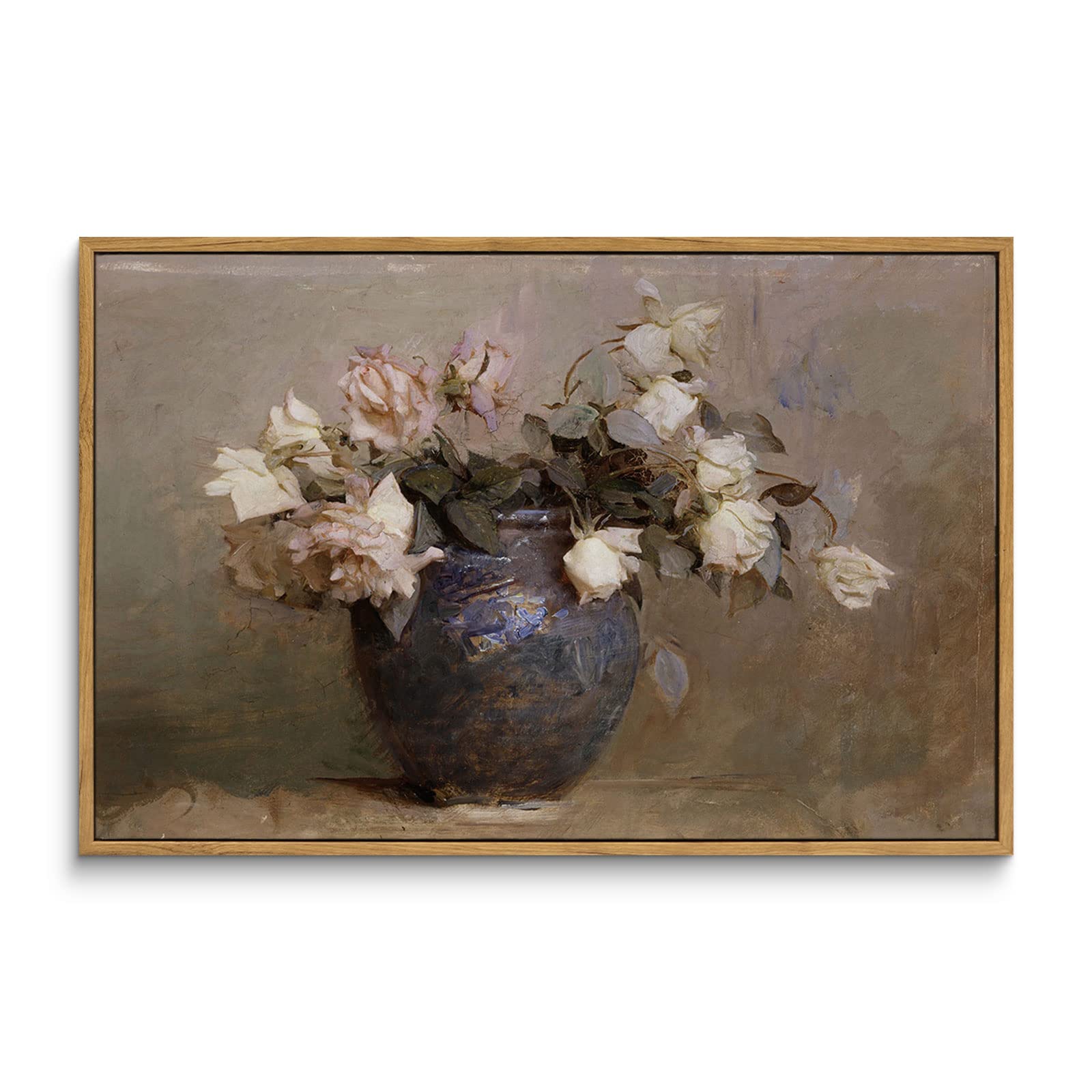 Insimsea Canvas Wall Art Vintage Room Decor Large Artwork For Wall Roses Floral Paintings Framed Wall Art Prints For Office Kitc