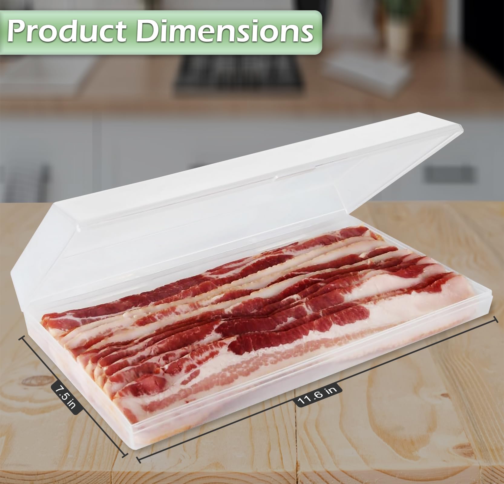 Home-X Bacon Saver  Plastic Bacon Container/Kitchen Meat Saver Storage Container