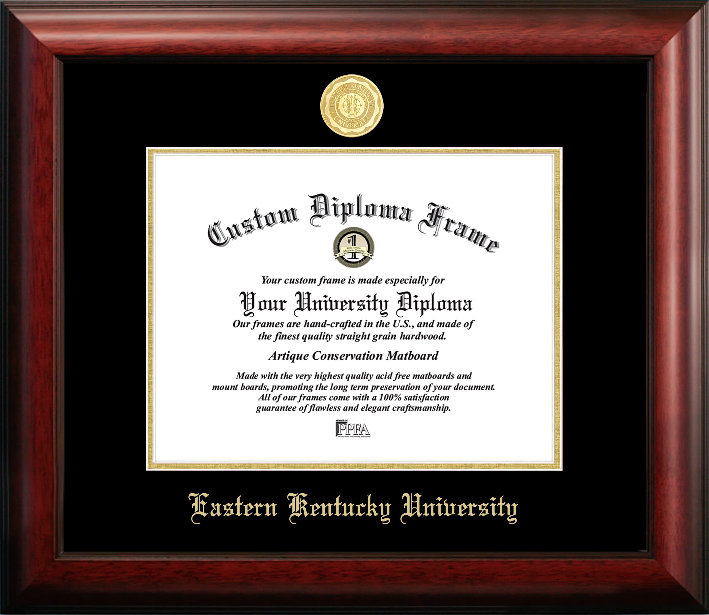 Campus Images KY999GED Eastern Kentucky University Embossed Diploma Frame, 8.5 x 11, Gold