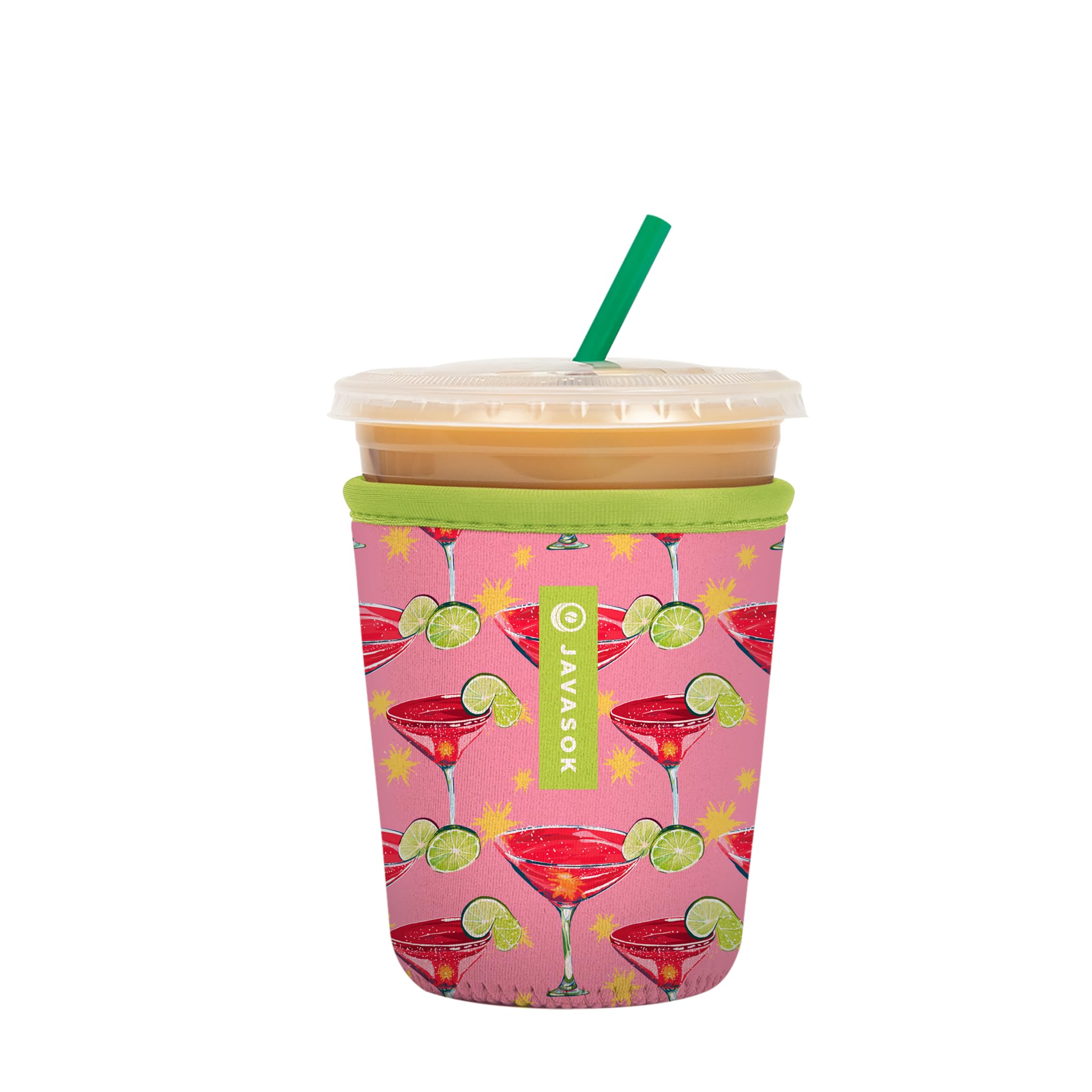 Sok It JavaSok Iced Coffee & Cold Soda Insulated Neoprene Cup Sleeve (Lime After Lime, Small: 16-20oz)