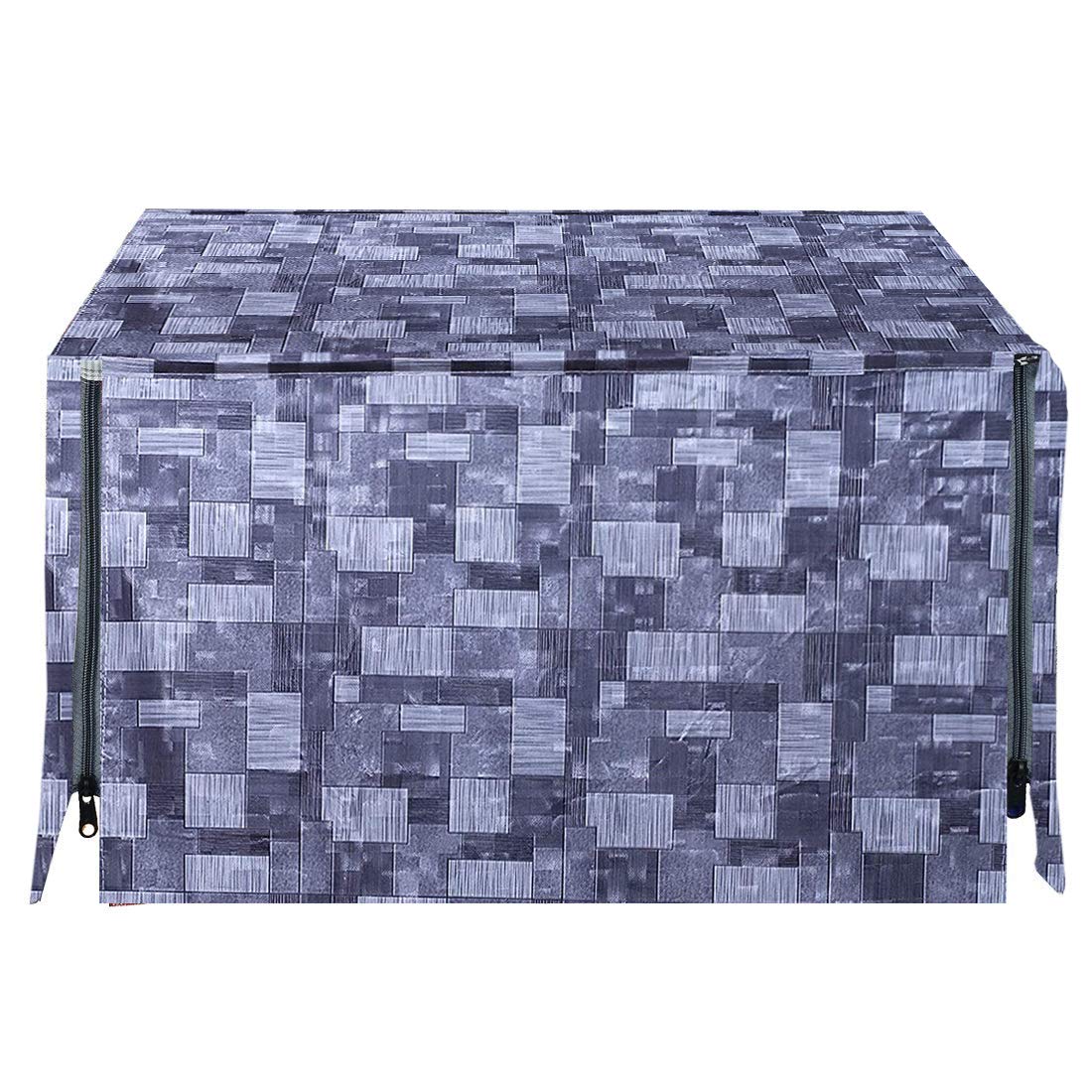 Kuber Industries 3D Checkered Design Pvc Microwave Oven Full Closure Cover For 25 Litre (Grey)-Kubmart09966