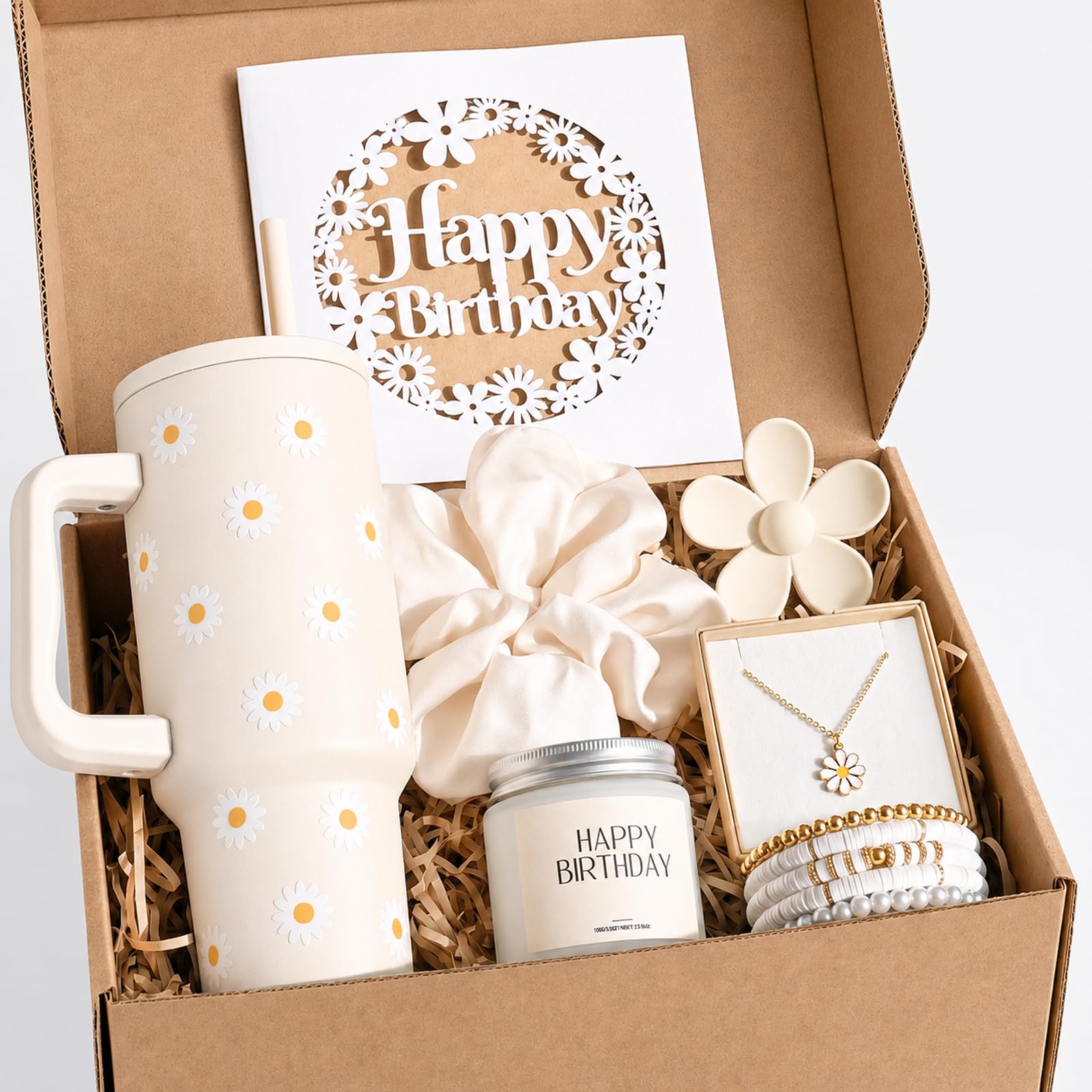 Mirasphere Birthday Gifts for Teen Girls Women  Cute Teen Girl Gifts with Daisy Tumbler  Happy Birthday Box for Women Her Sist