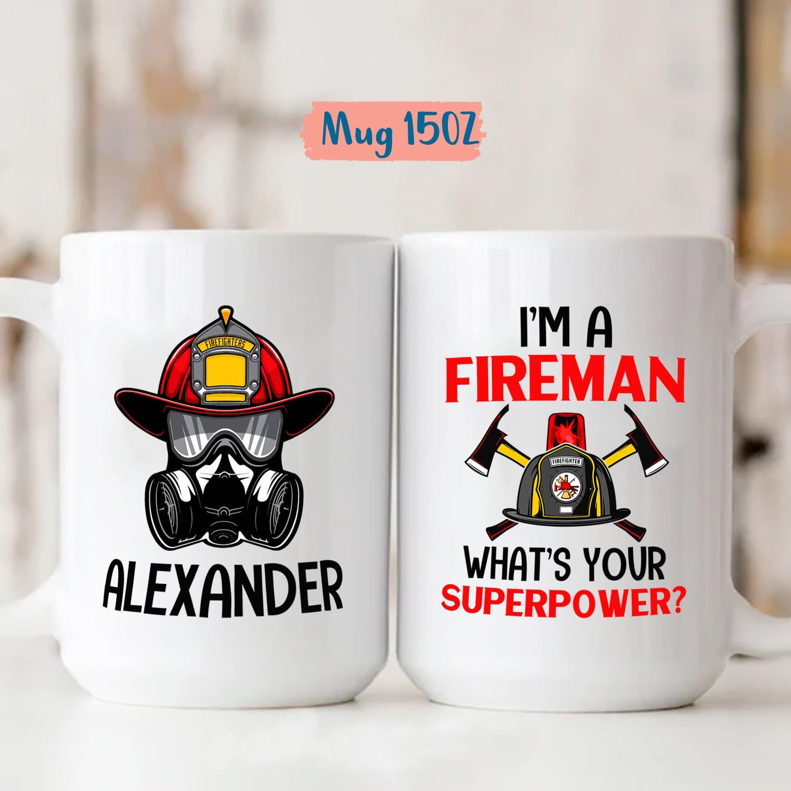 I'm A Fireman Mug, Firefighter Gift, Fireman Coffee Mug, Personalized Name Firefighter Mug for Friends Coworker, Custom Best Fir