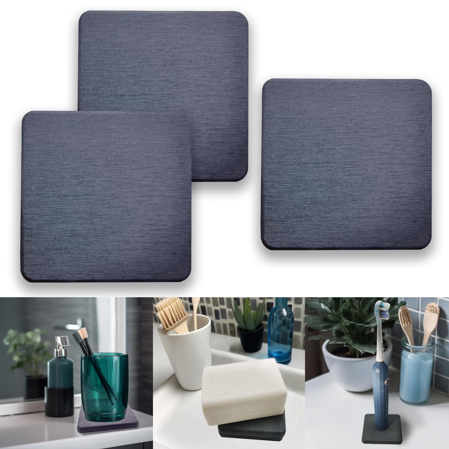 Mucco Water Absorbing Stone Tray For Sink, Premium Diatomaceous Earth Soap Holder Dish,Water Absorbent Diatomite Coasters, Fast