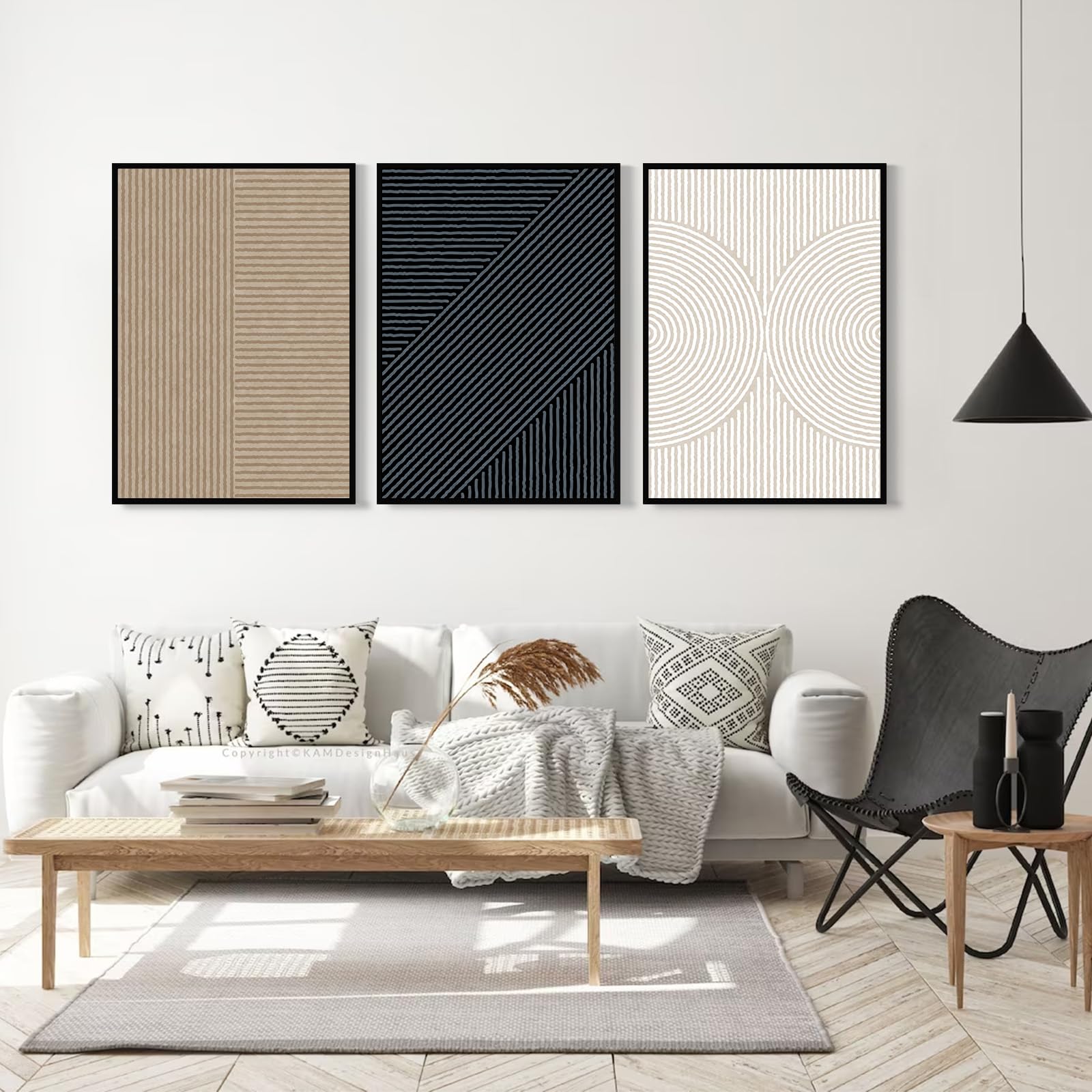 Modern Abstract Pictures Wall Art Boho Neutral Canvas Wall Art Minimalist Line Wall Decor Black Brown Artwork Abstract Modern Pa