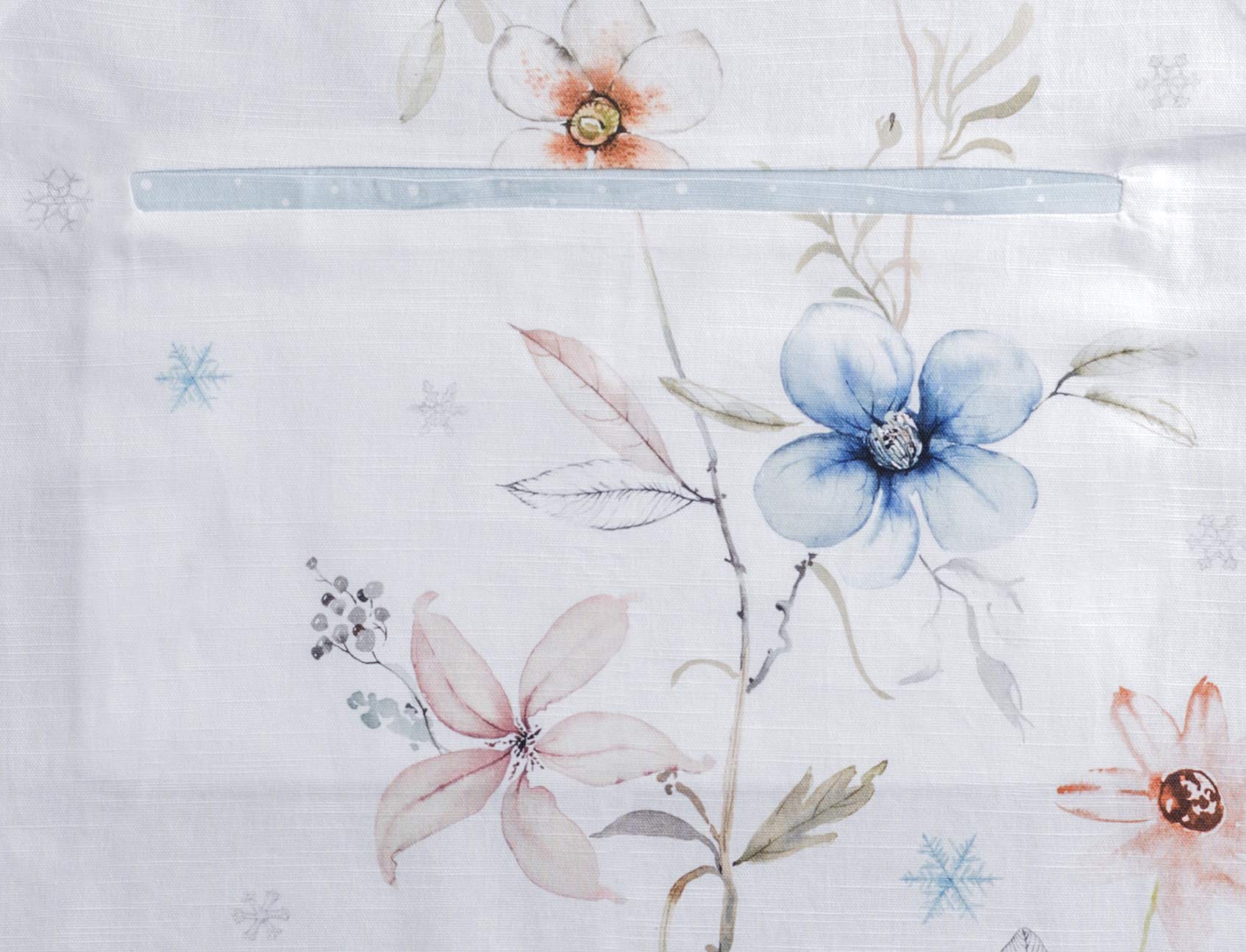 Maison D' Hermine Ice Florals 100% Cotton 1 Piece Kitchen Apron With An Adjustable Neck & Hidden Centre Pocket With Long Ties Fo
