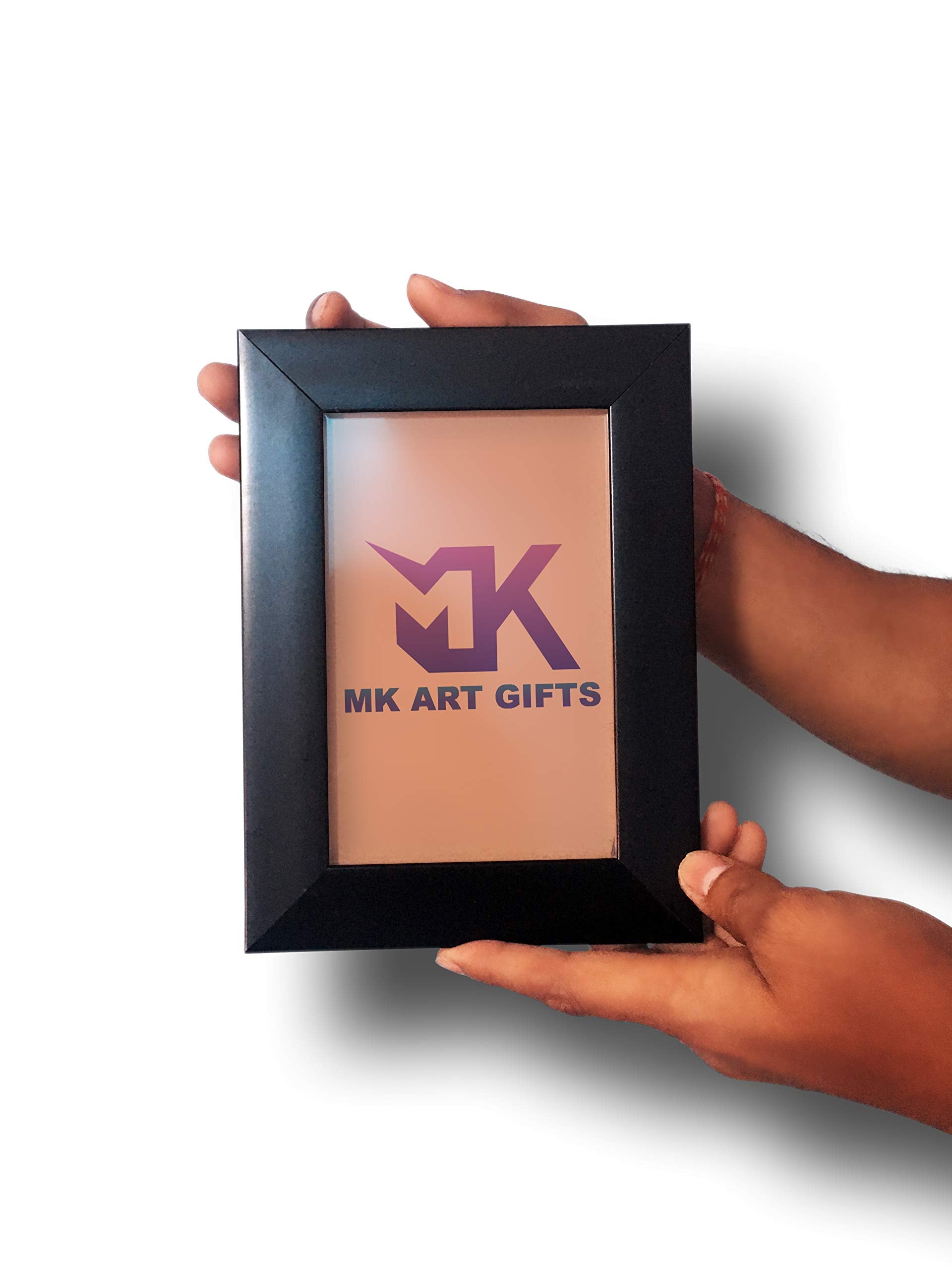 Mk Art Gifts Personalized Unique Digital Painting Artwork With Black Frame - 4X6 Inch, Multicolour, Abstract