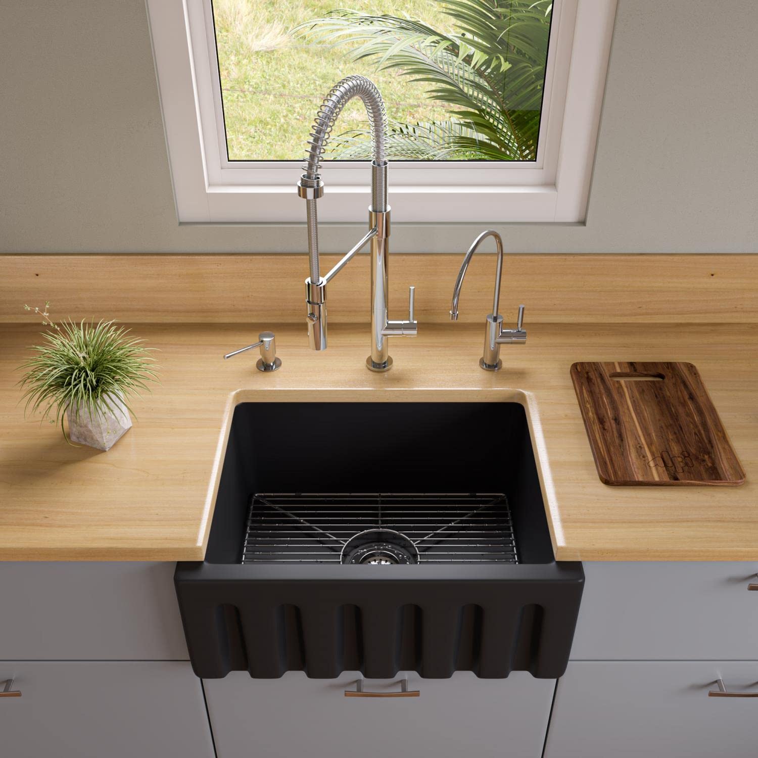 Alfi Brand Ab2418Hs-Bm Kitchen Sink, Black Matte