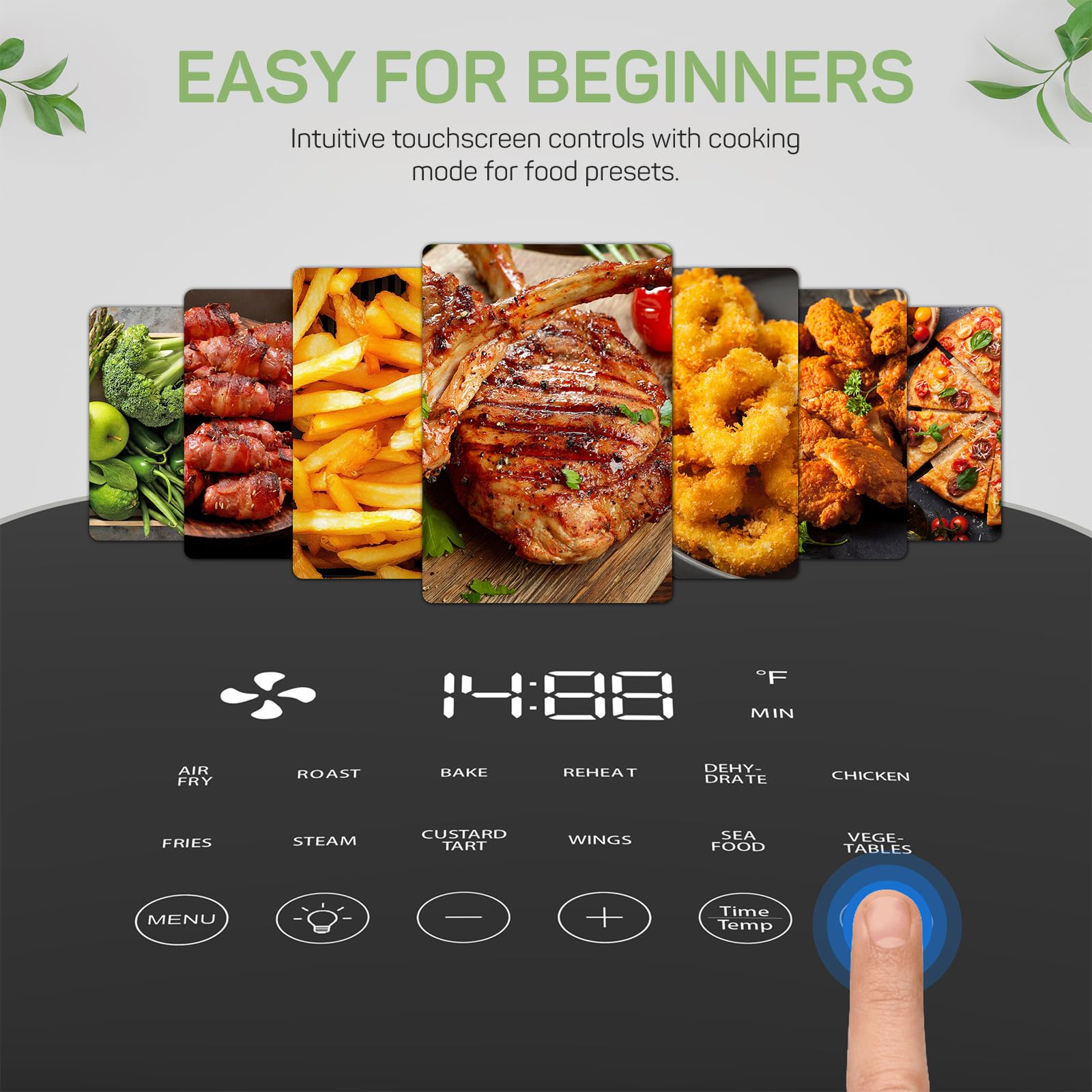 Air Fryer, 6-Quart With Viewing Window, 12-In-1 Functions - Air Fry, Roast, Reheat, Dehydrate, Bake, Steam, And More, 400F Max T