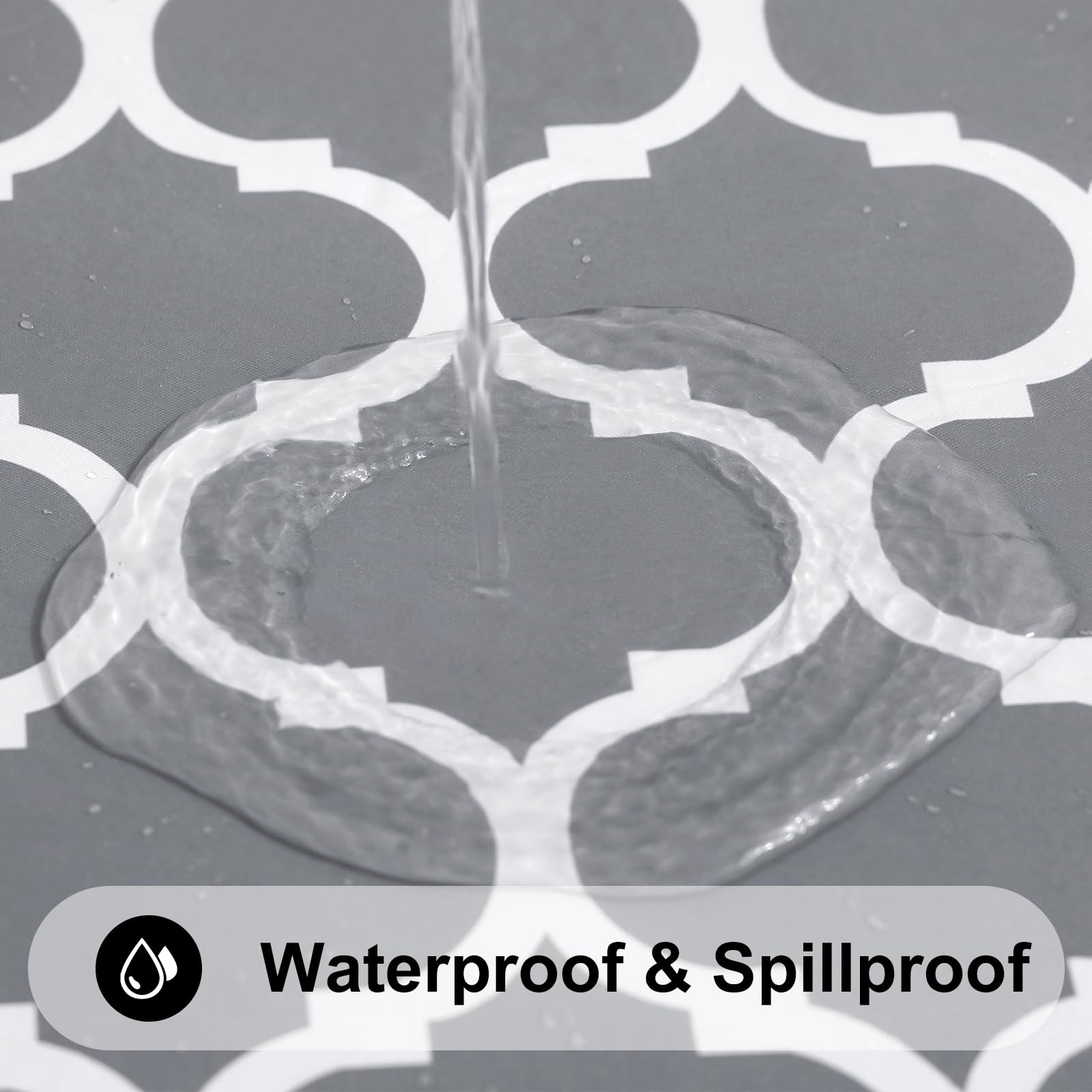 Smiry Round Plastic Table Cloth, Waterproof Vinyl Tablecloth With Flannel Backing For Round Tables, Wipeable & Spillproof For Di