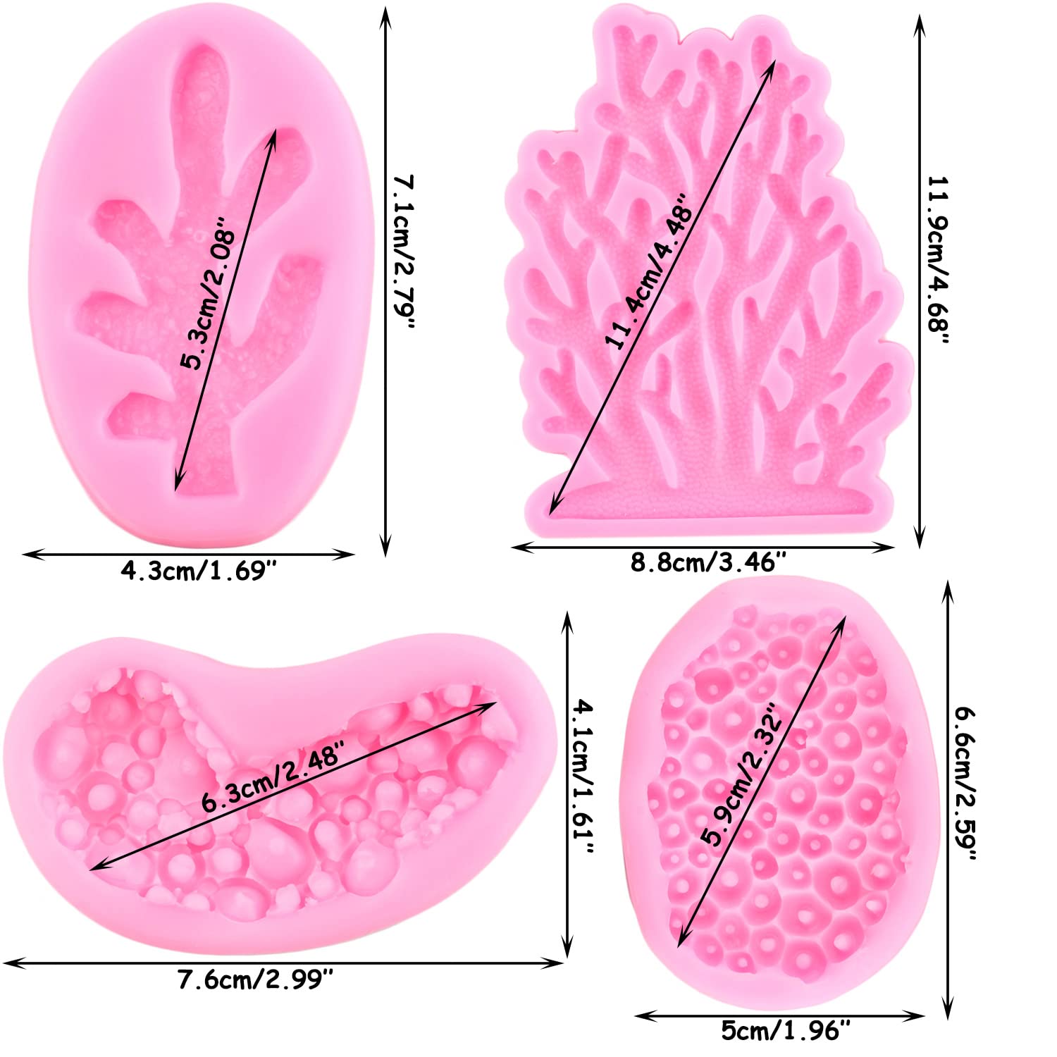 Zixiang Sea Coral Silicone Molds Seaweed Fondant Mold For Chocolate Candy Cake Decoration Cupcake Topper Polymer Clay Gum Paste