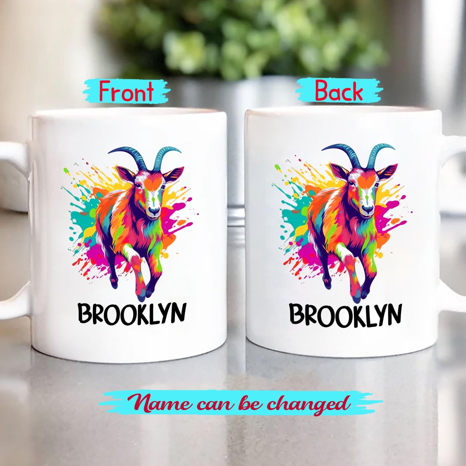 Personalized Goat Travel Coffee Mugs Cups Gift For Men Women Birthday, Customized Goat Lover White Ceramic Mug 11 Oz 15 Oz, Goat