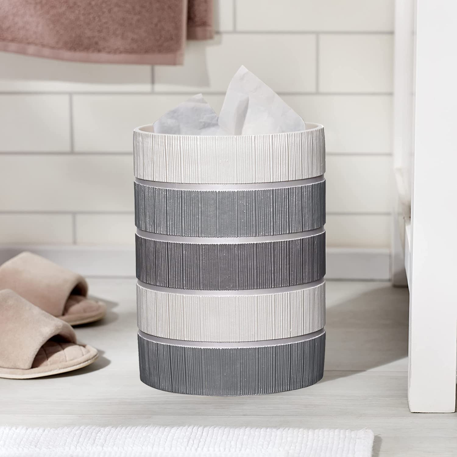 Popular Bath Modern Line, Waste Basket, Grey