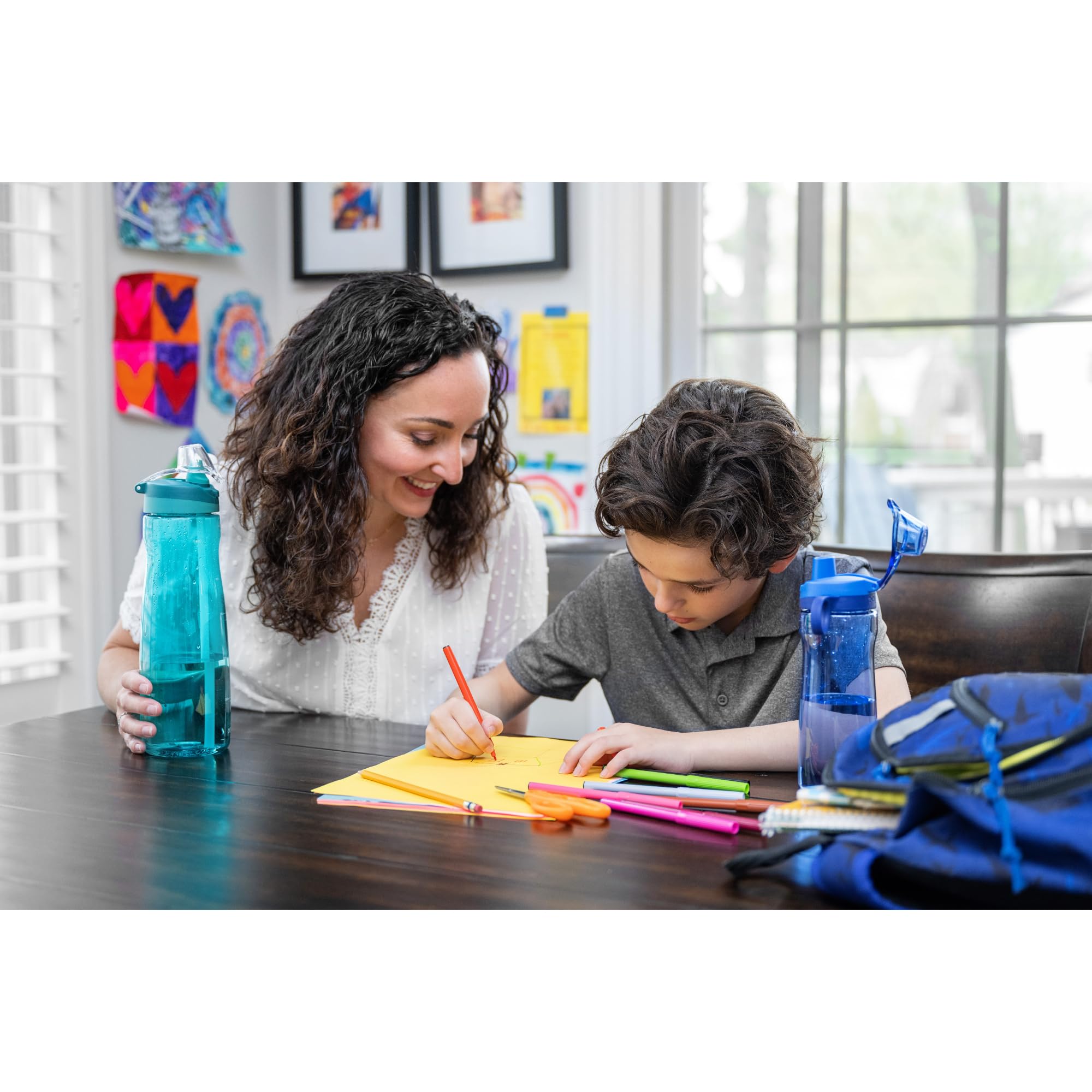 Pogo BPA-Free Tritan Plastic Water Bottle with Soft Straw  40 Oz  Teal