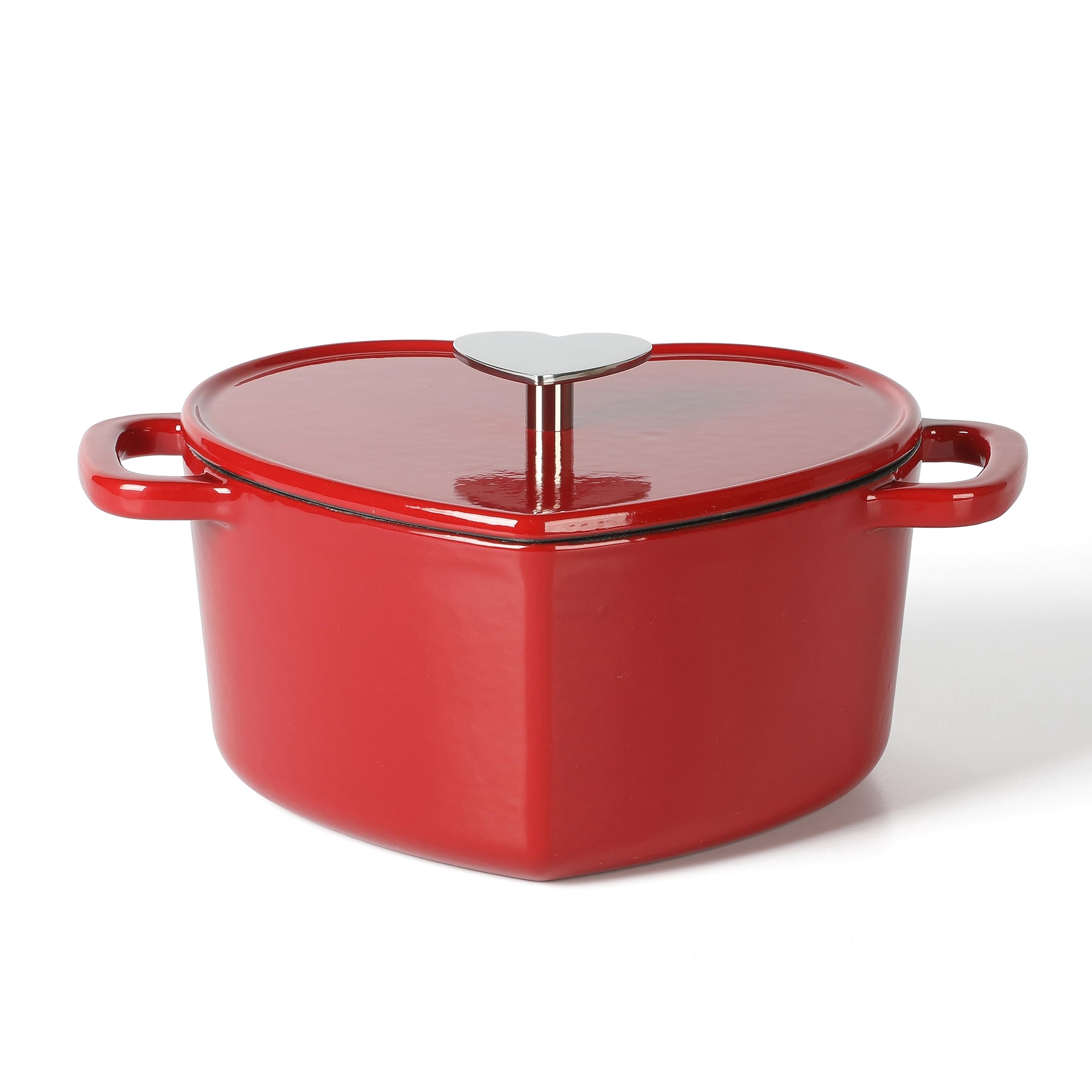 Martha Stewart Heart Shaped Enamel Cast Iron 2-Quart Dutch Oven - Red