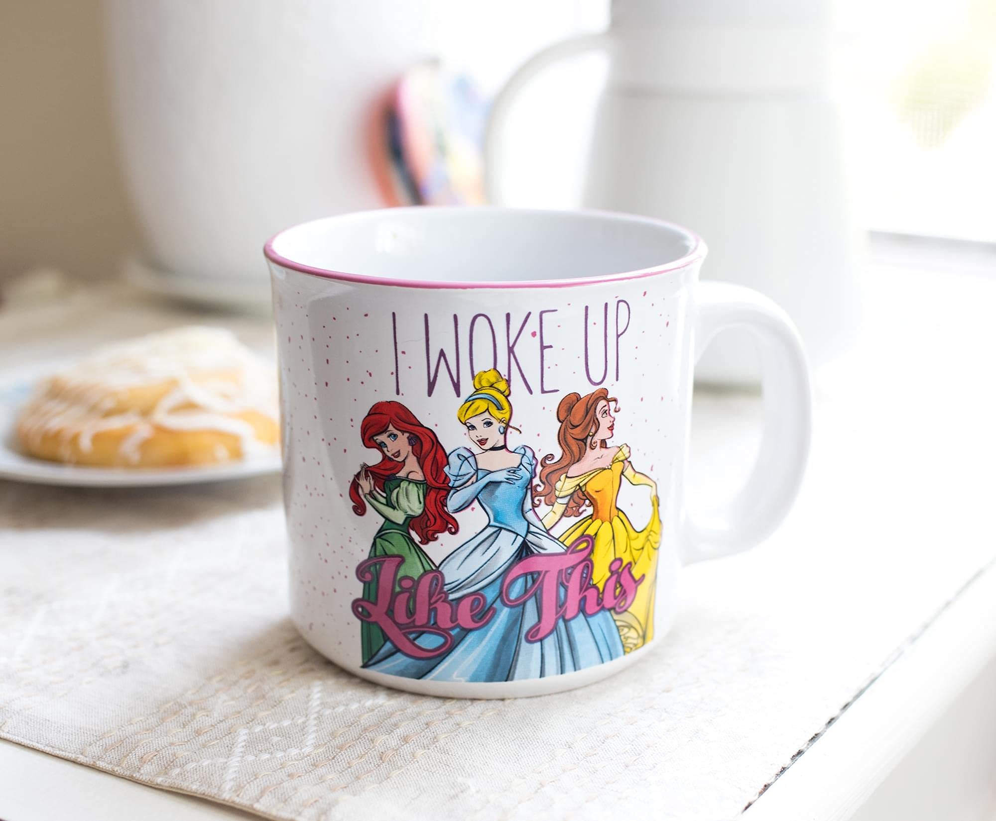 Disney Princess ''I Woke Up Like This'' Ceramic Camper Mug | Holds 20 Ounces