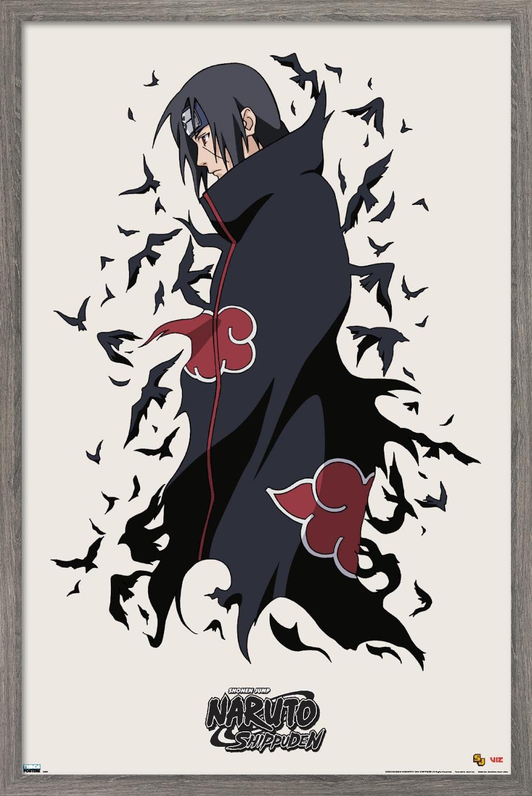 Trends International Naruto Shippuden - Itachi Wall Poster, 14.725'' X 22.375'', Barnwood Framed Version