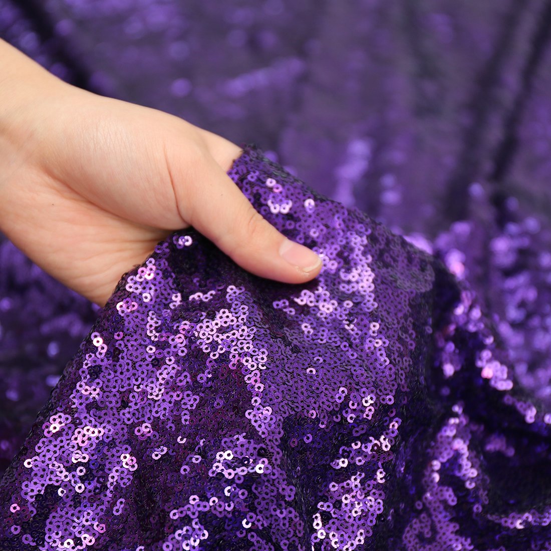 Poise3Ehome 60A102 Rectangle Purple Sequin Tablecloth For Party Cake Dessert Table Exhibition Events, Purple