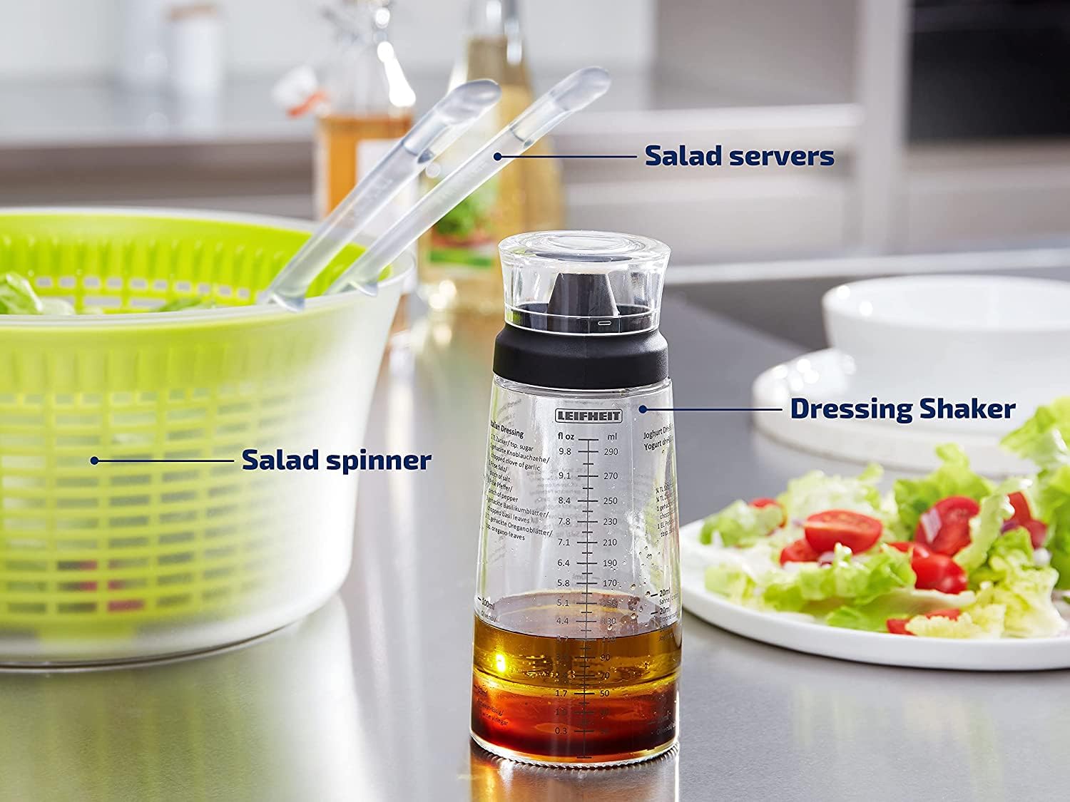 Leifheit Salad Dressing Shaker  Black/Transparent