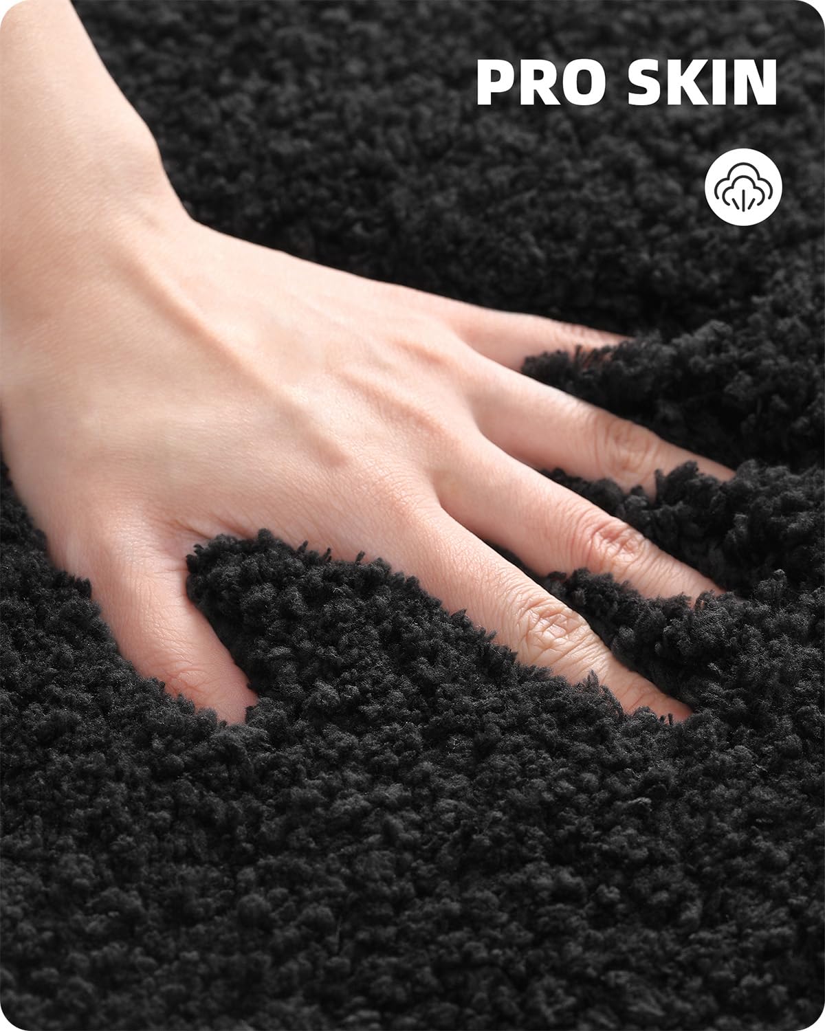 Color&Geometry Black Bathroom Rugs 20   X32   - Upgrade Your Bathroom With Soft Thick Black Bath Mat- Non Slip, Plush, Absorbent