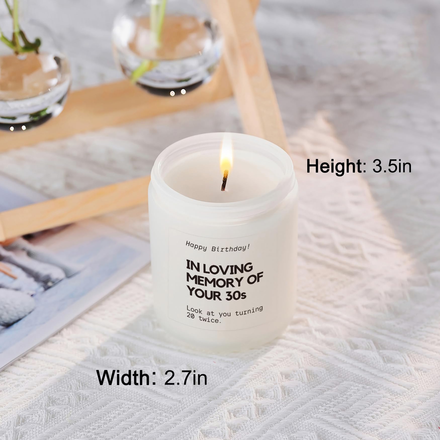 Best 40th Birthday Gifts for Women Men,Funny Friend Gift for Women Forty, 40 Year Old Bday Gifts for Sister Wife Mom Candle