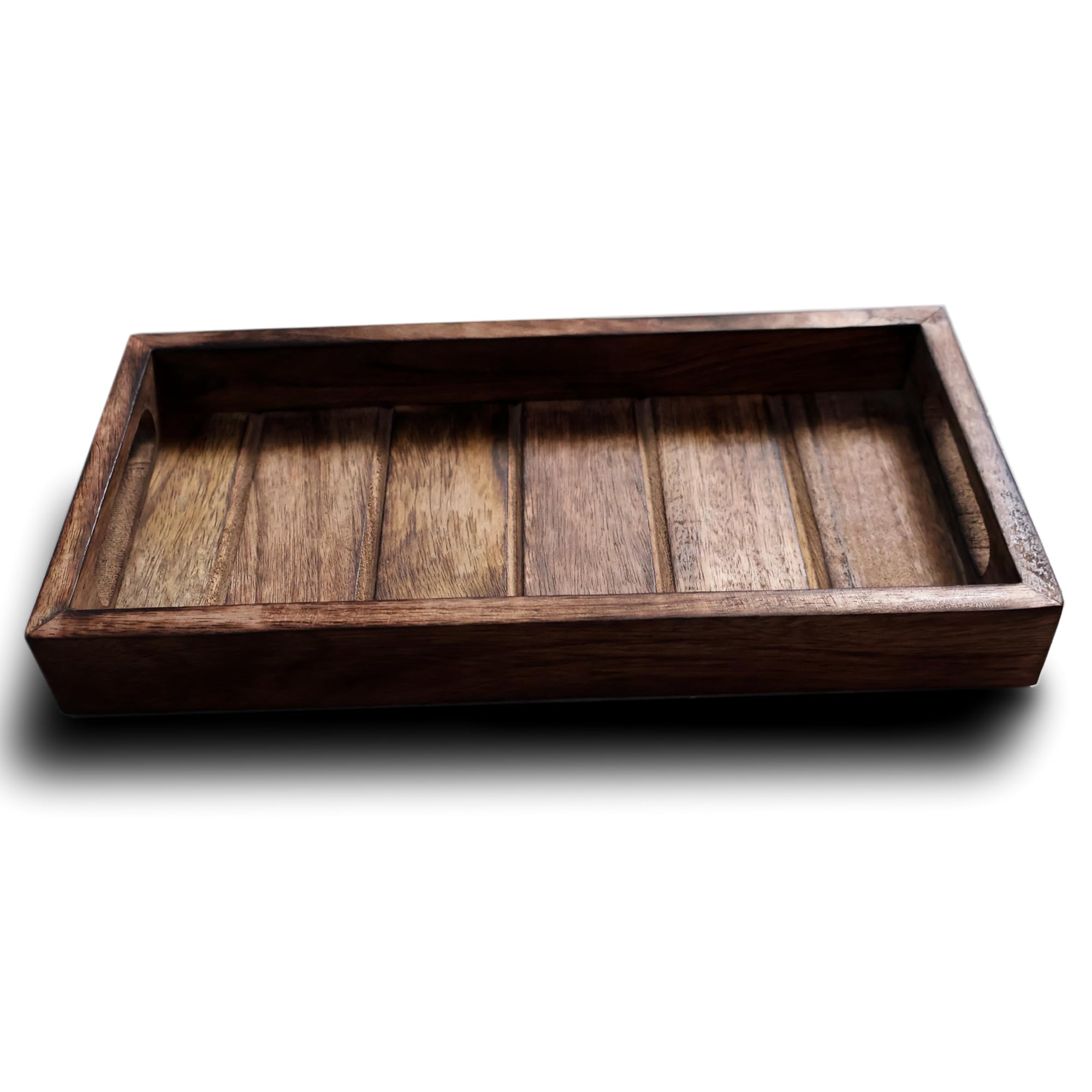 Uvz Crafts Wooden Rectangular Trays Modern Serving Tray 12 X 6 Inchess  Snack/Coffee/Tea Trays  Handcrafted Mango Wood  Decor