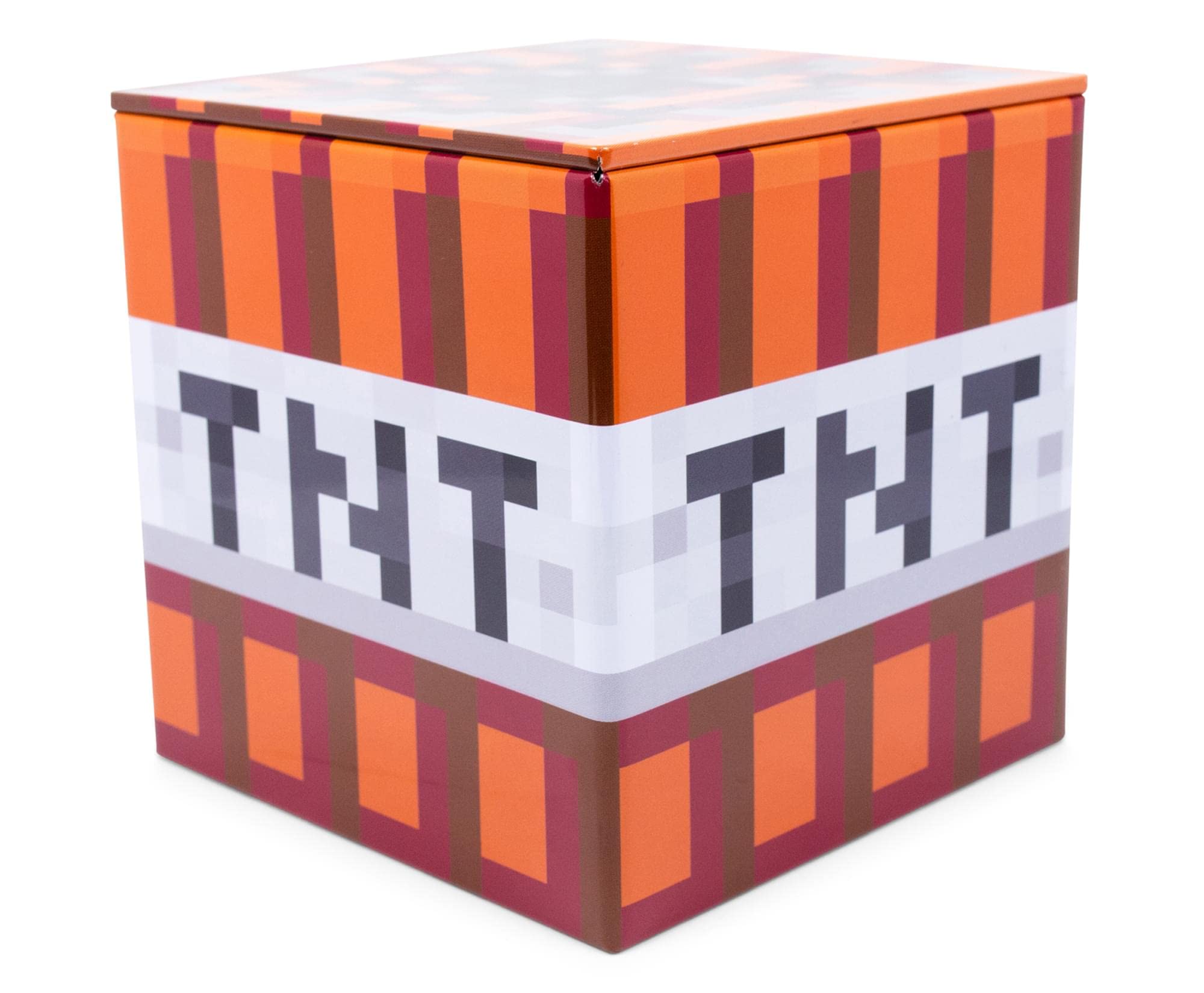 Minecraft Tnt 4-Inch Tin Storage Box Cube Organizer With Lid | Basket Container, Cubby Cube Closet Organizer, Home Decor Playroo