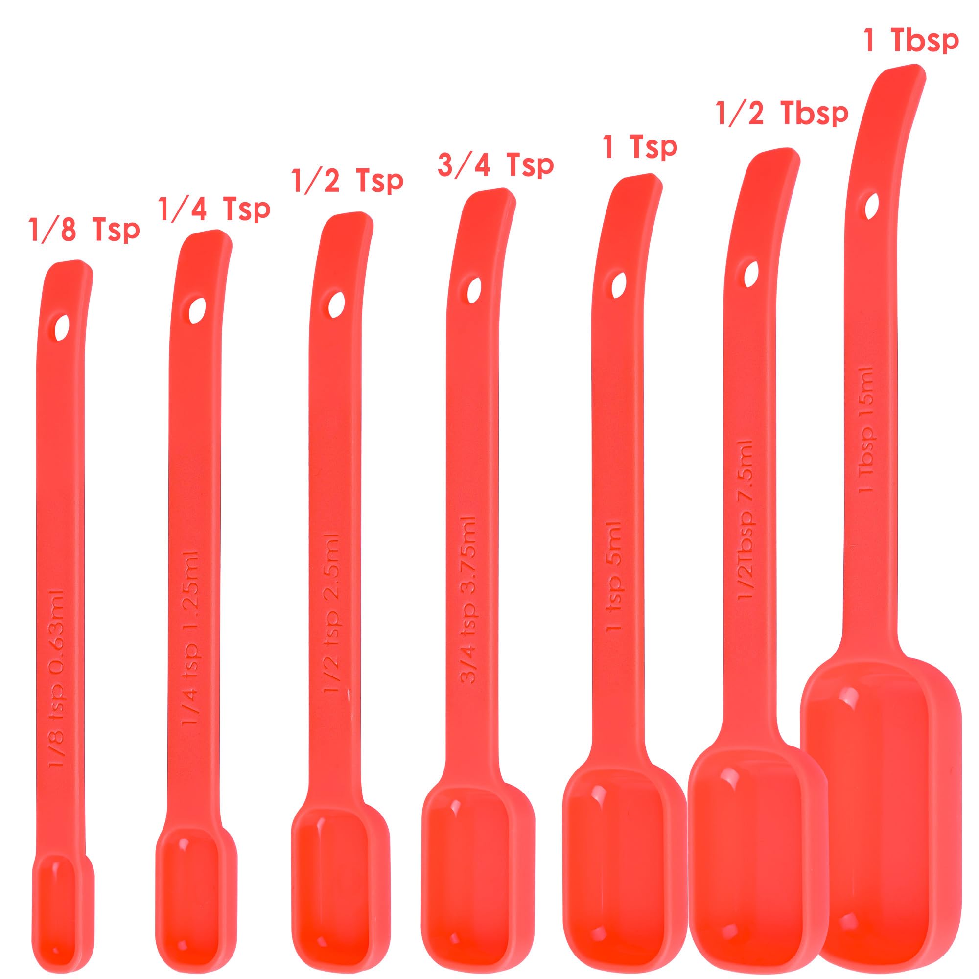 Spuvgvc Plastic Measuring Cups And Spoons Set,Red Dry Measuring Cups Set With Spout And Leveler For Kitchen And Baking, Bpa Free