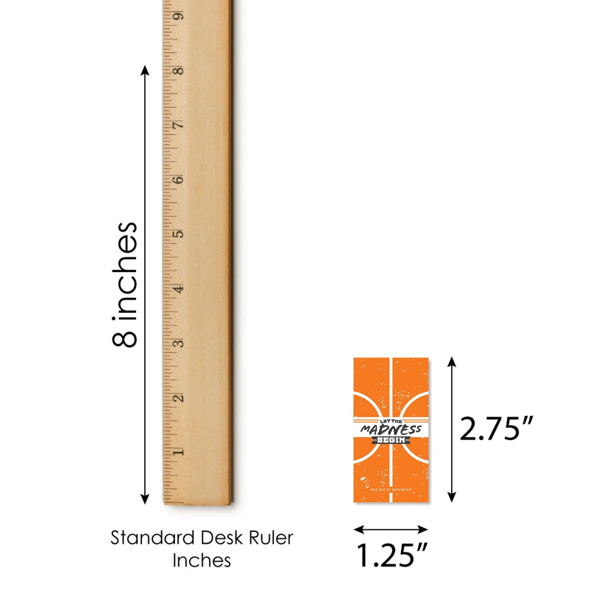 Big Dot Of Happiness Basketball - Let The Madness Begin - Mini Candy Bar Wrapper Stickers - College Basketball Party Small Favor