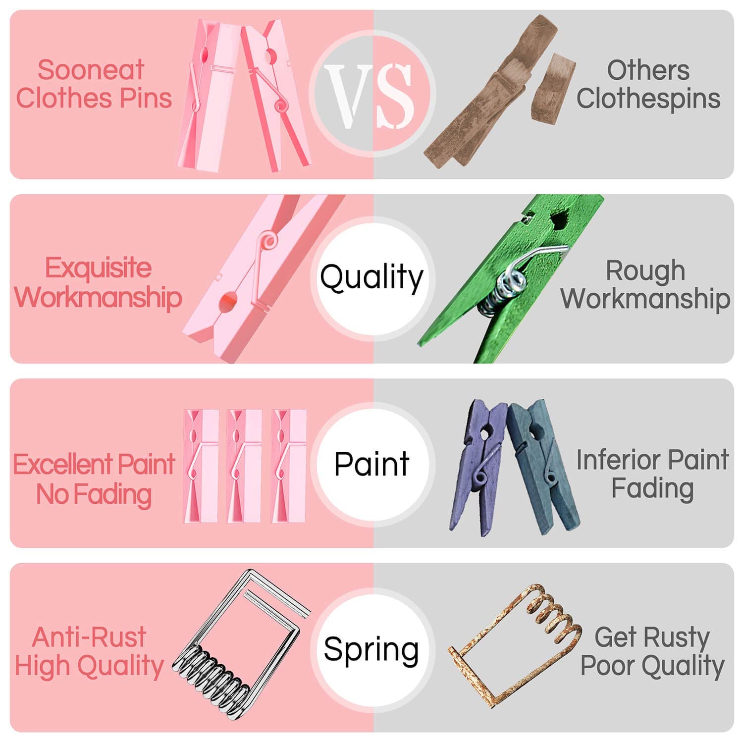 Clothes Pins Mini Clothespins Pink - 100 PCS Wooden Small Clothespins for Pictures with Jute Twine Tiny Photo Paper Clip  Ideal for Baby Shower  Crafts  Chip Clips  Home Office Decoration