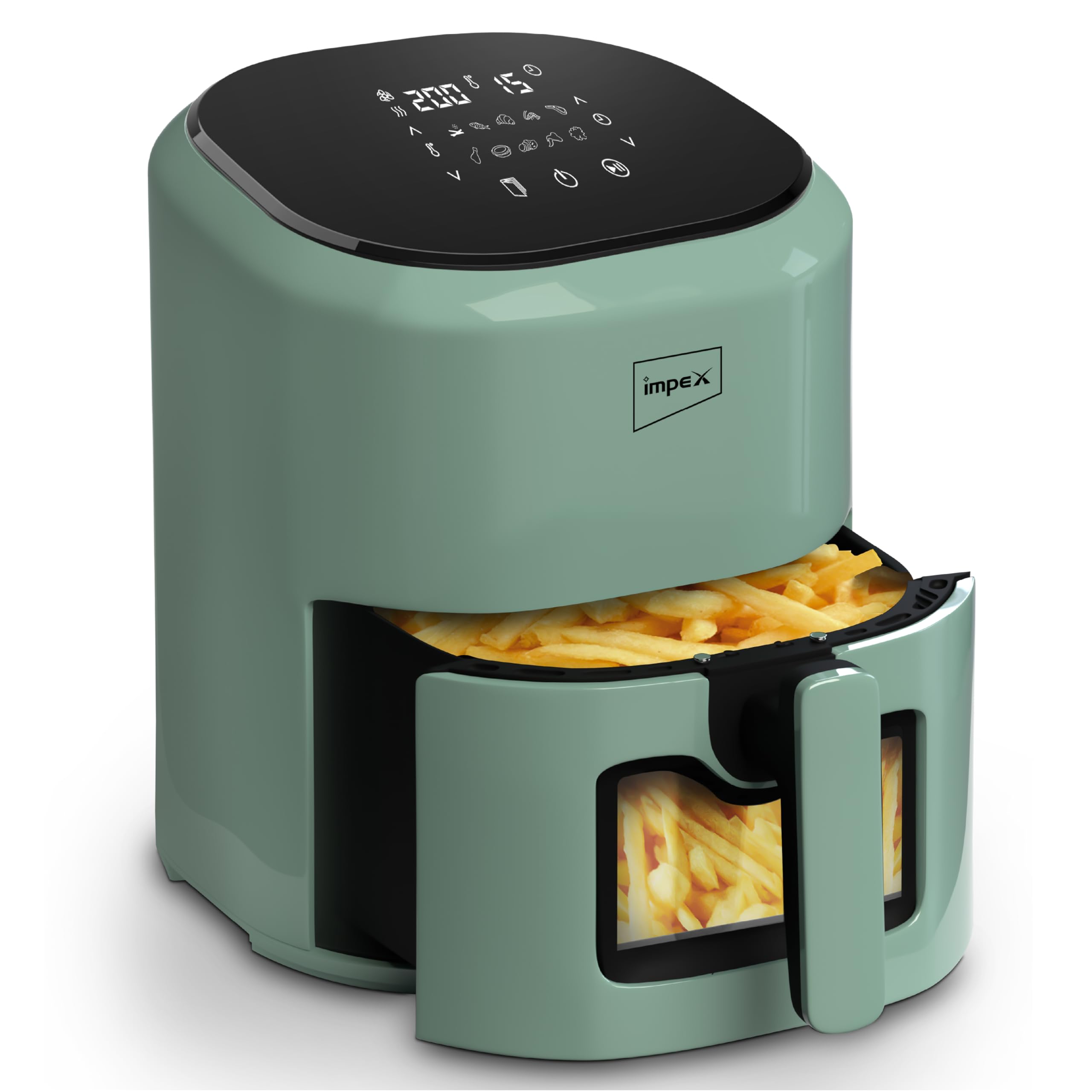 Impex Air Fryer 10 In 1 Air Fryer For Home 1200 W Oil-Free Cooking 4.5 L Instant Electric Air Fryer For Home Auto Cut Off, Fry, 