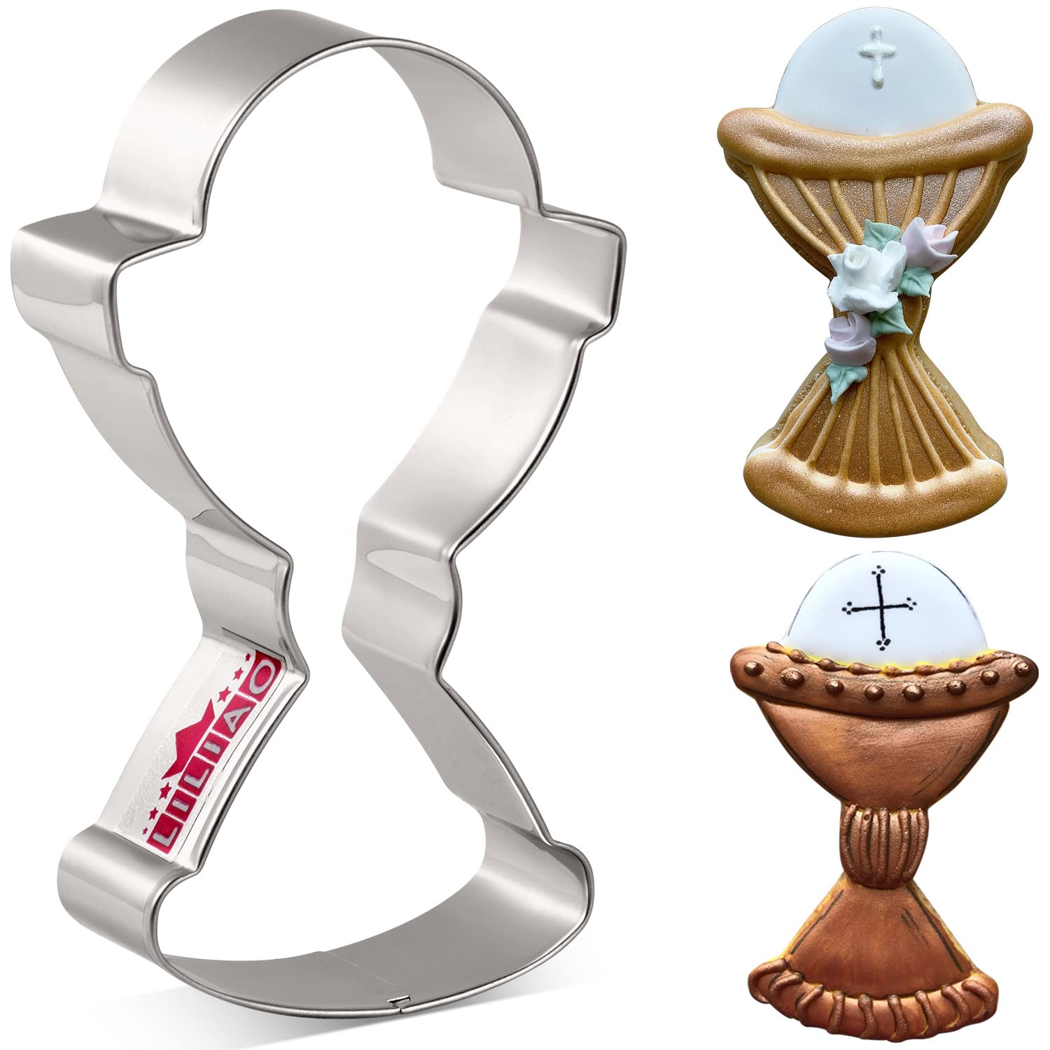 Liliao Chalice Cookie Cutter Holy Cup Christian Baptism Fondant Biscuit Cutter - 2.3 X 4.1 Inches - Stainless Steel