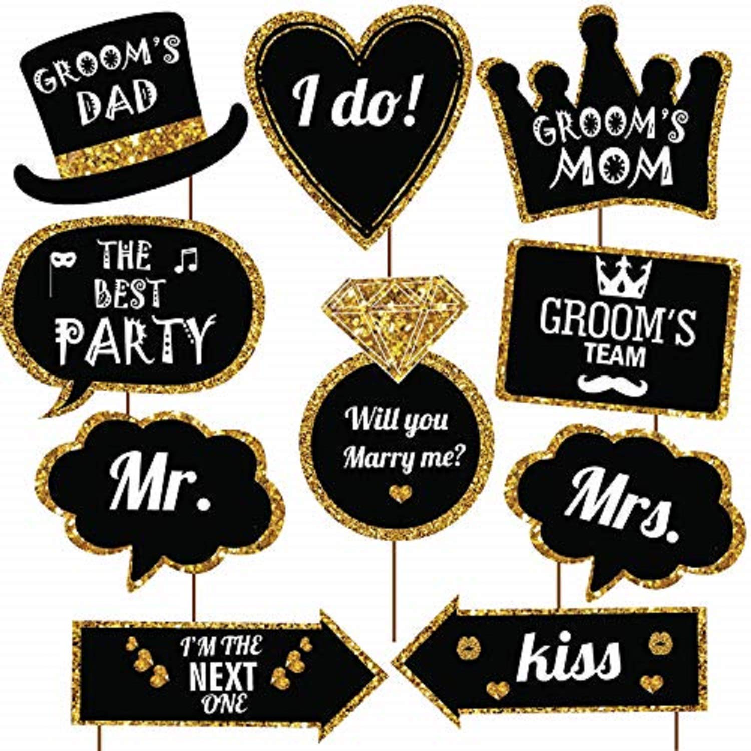 Festiko Photobooth Props for PreMarriage Photoshoot/Bachelorette Party/Hens Party and Pre Celebration  Set of 10