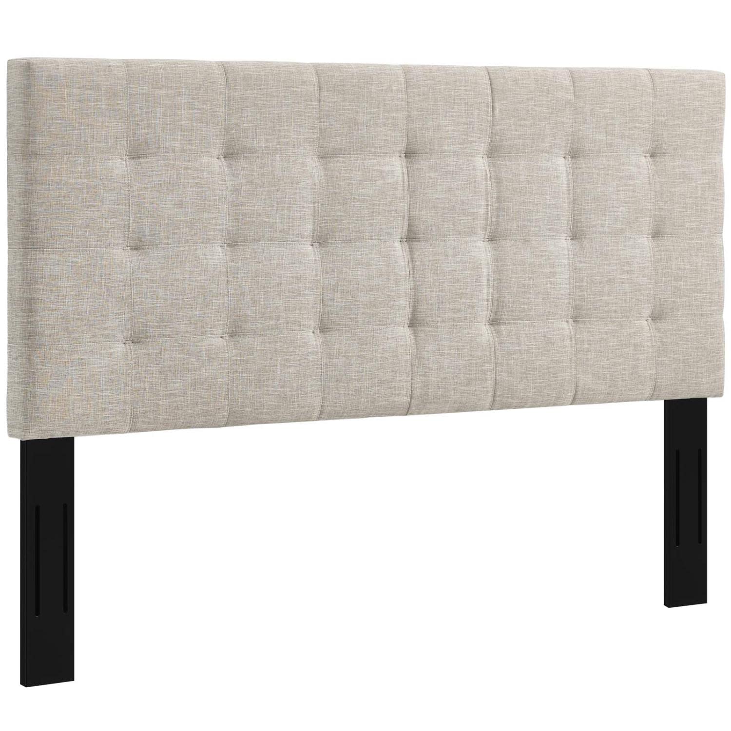 CasaFoyer  Paisley Tufted King/California King Headboard | Upholstered Linen | Beige | Adjustable Height | Durable Construction | Extra Wide Wood Legs