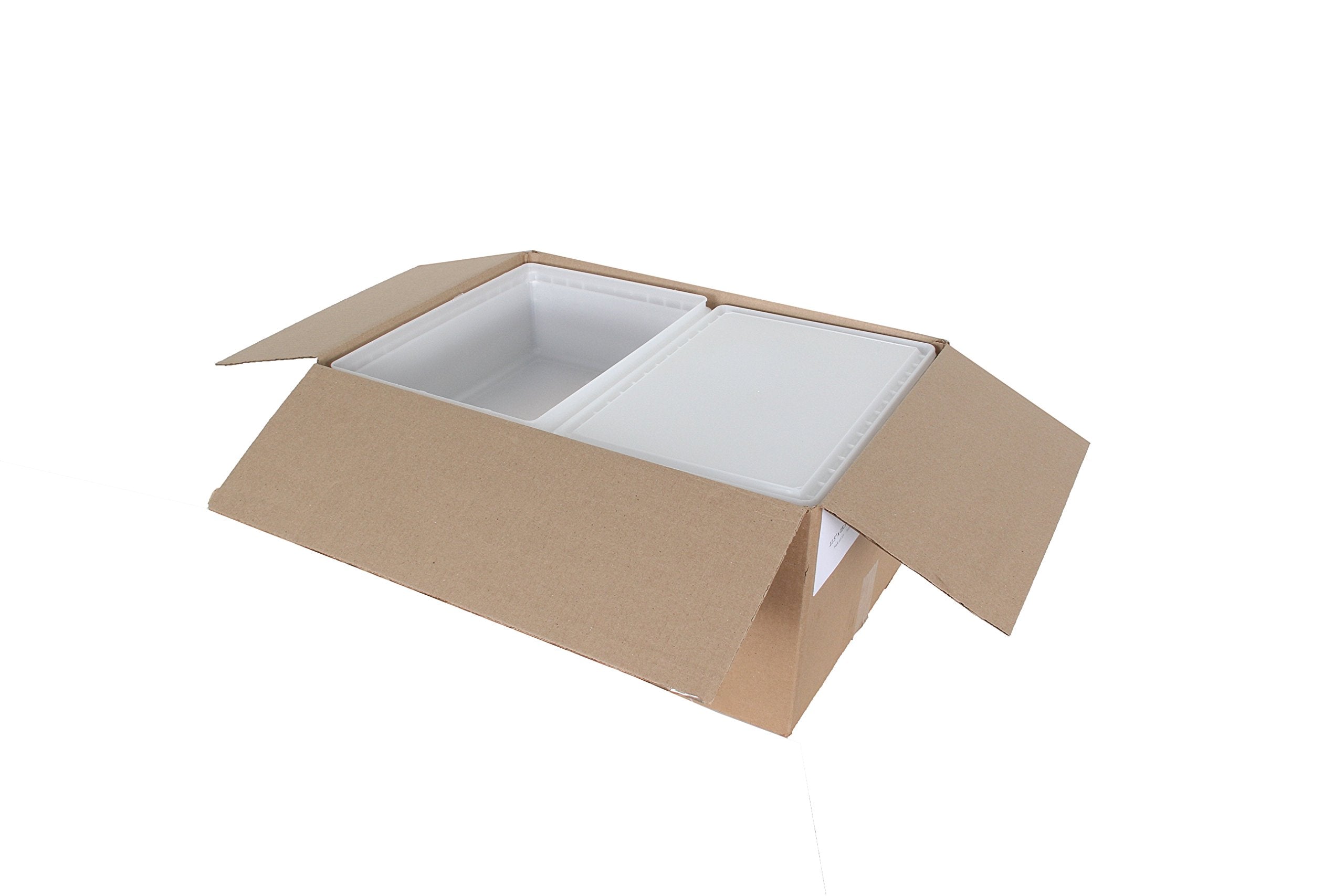 Continental Plastics Fish Tubs/Food Storage Bins 25Lb 11.5'' X 15.5'' X 5'', Pack Of 10 Deep Bases With Lids