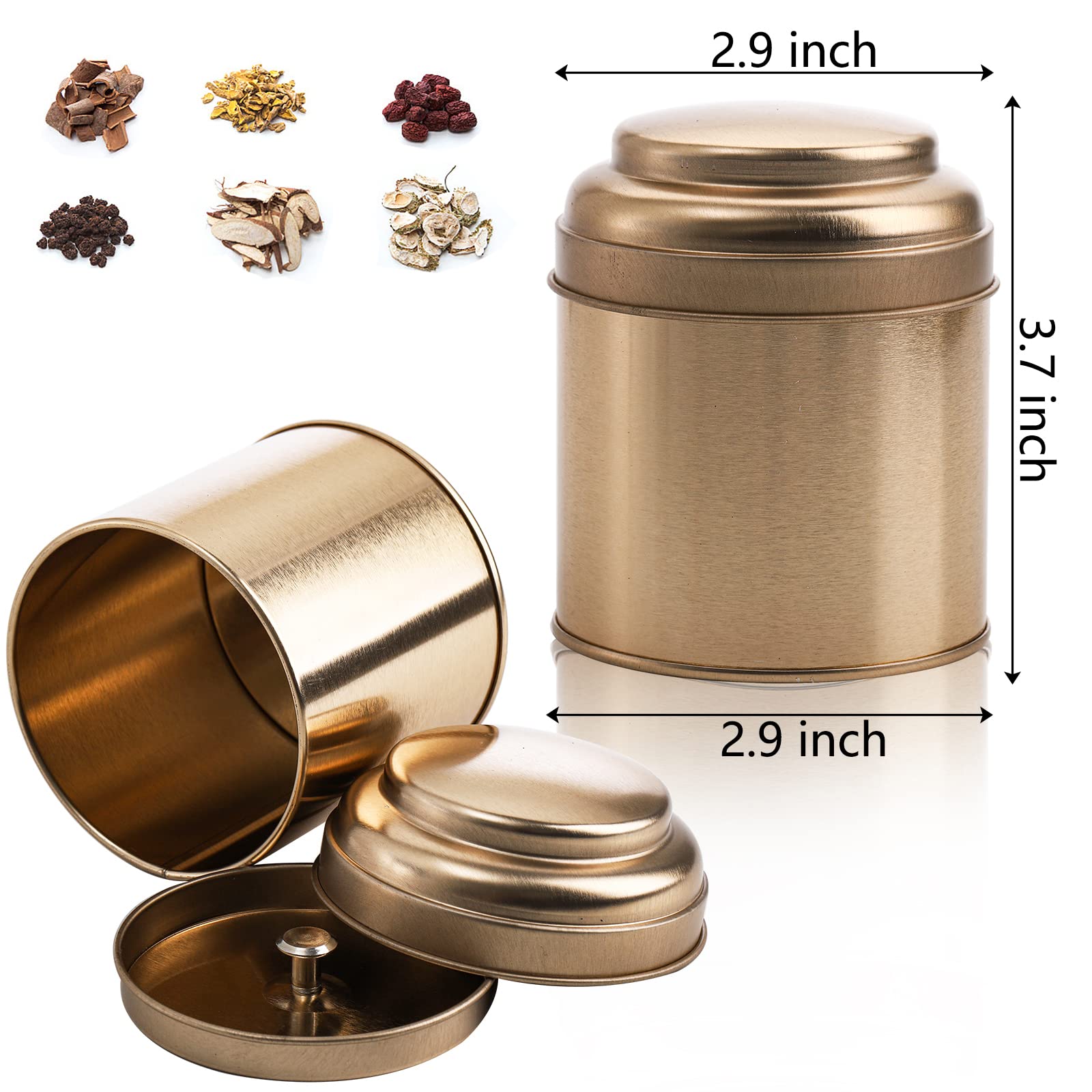 Lawei 9 Pack Tea Tins Canister With Airtight Double Lids, Mini Tea Storage Containers Round Tin Can Box For Storage Tea Coffee S