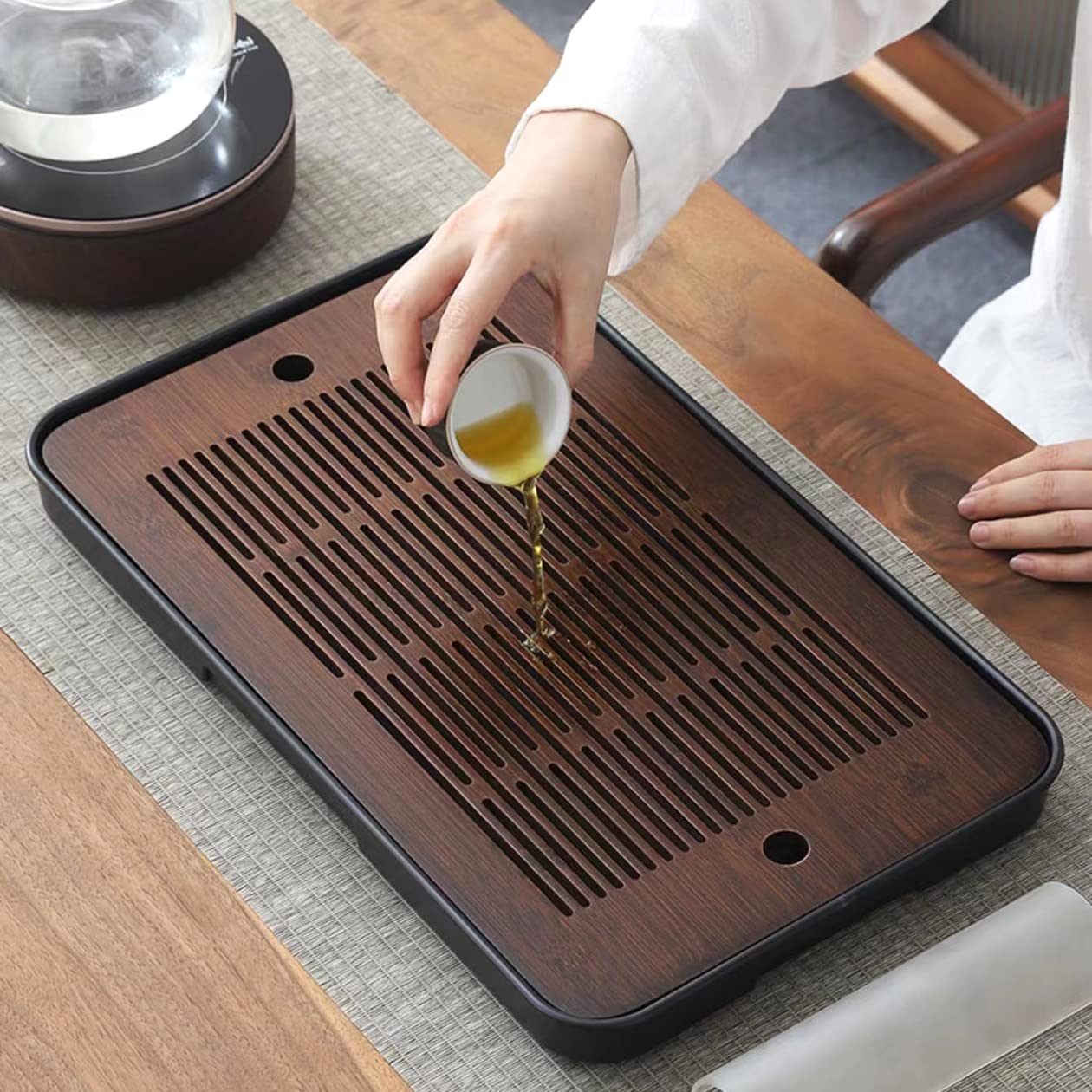 17 Inch Large Bamboo Chinese Gongfu Tea Tray Table Box With Water Storage For Kungfu Kung Fu Tea Set