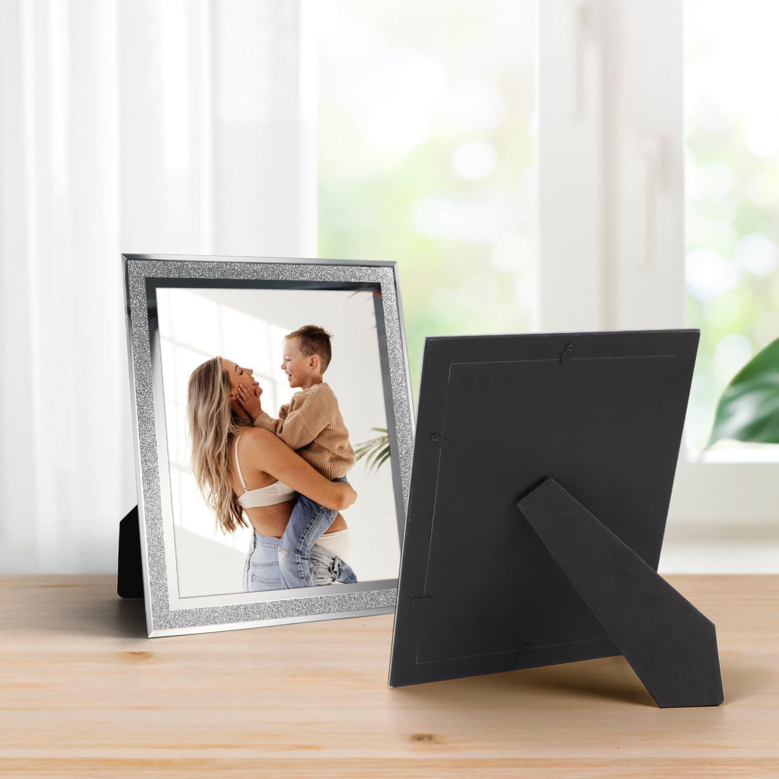 Calenzana 12 Pack 8x10 Sparkle Glass Picture Frame, Glitter Edge Photo Frames for Tabletop, Horizontal or Vertical Display