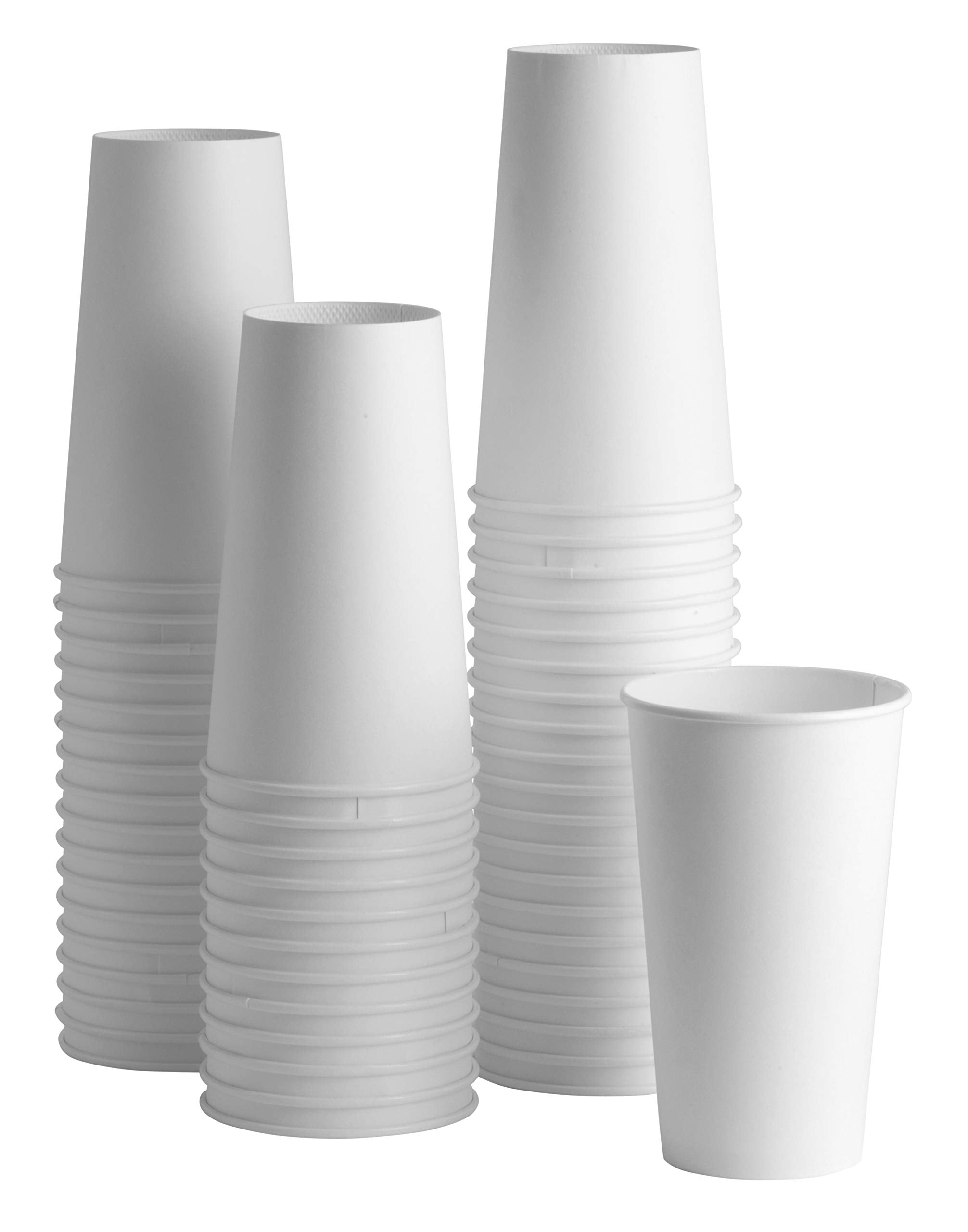 Comfy Package [20 Oz. - 100 Count Disposable White Paper Cups, Hot Coffee Cups - Eco-Friendly Hot Cups