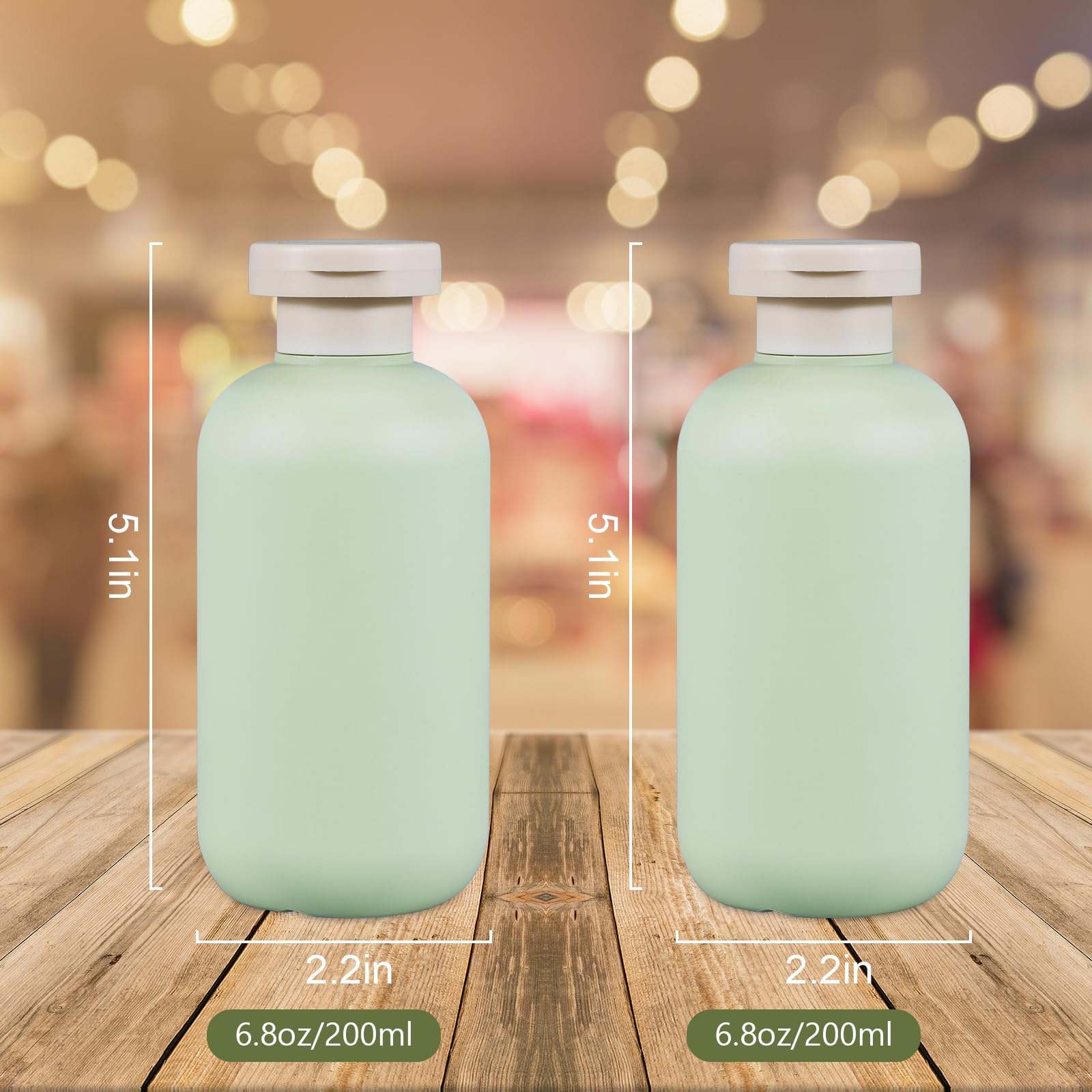 UMETASS 6.8oz Squeeze Bottles with Flip Cap  Refillable Plastic Travel Bottles for Creams  Lotion  Shampoo  Conditioner (2 Pcs)