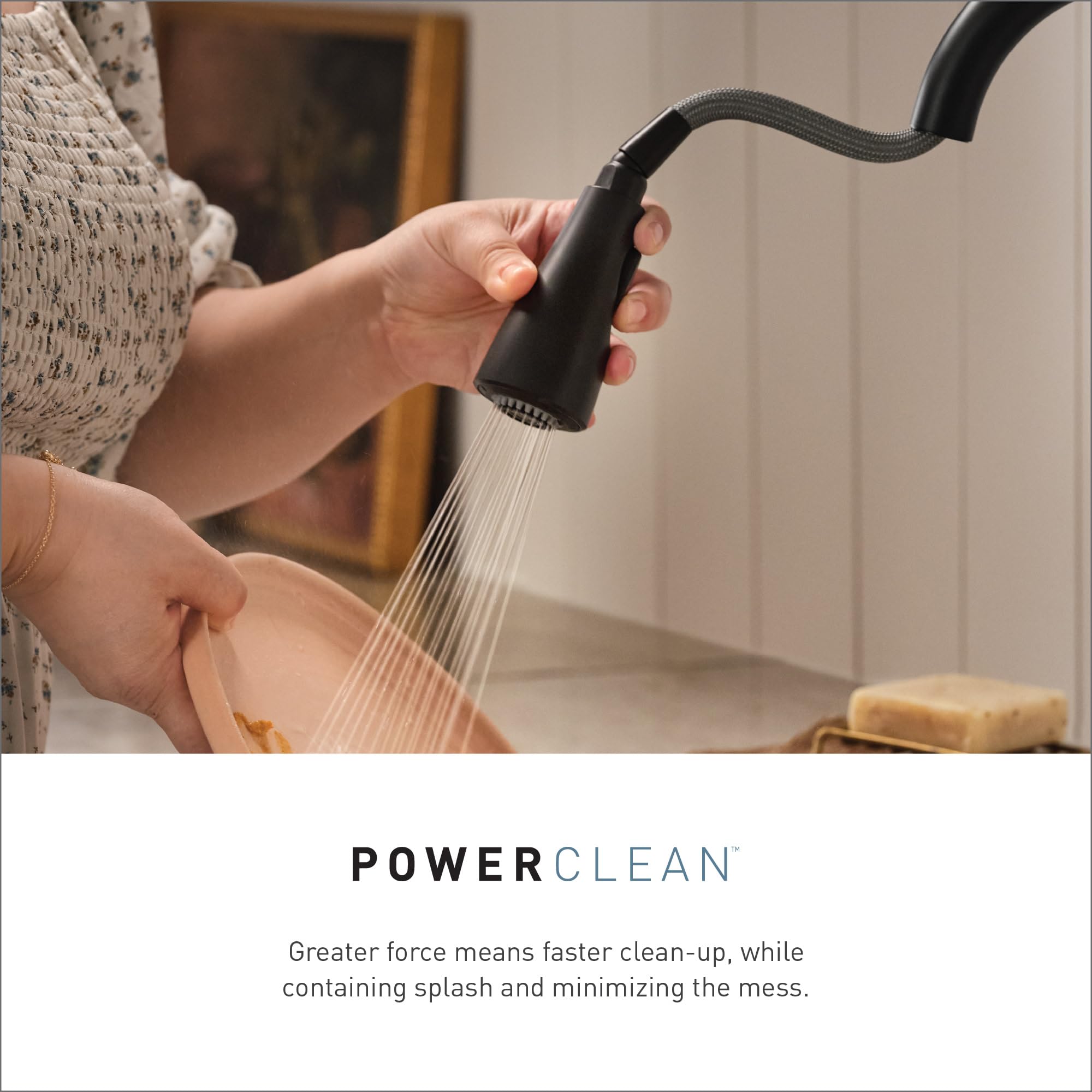 Moen Align Black Stainless One-Handle Pre-Rinse Spring Pulldown Kitchen Faucet With Pull Down Sprayer And Power Boost, Single Ho