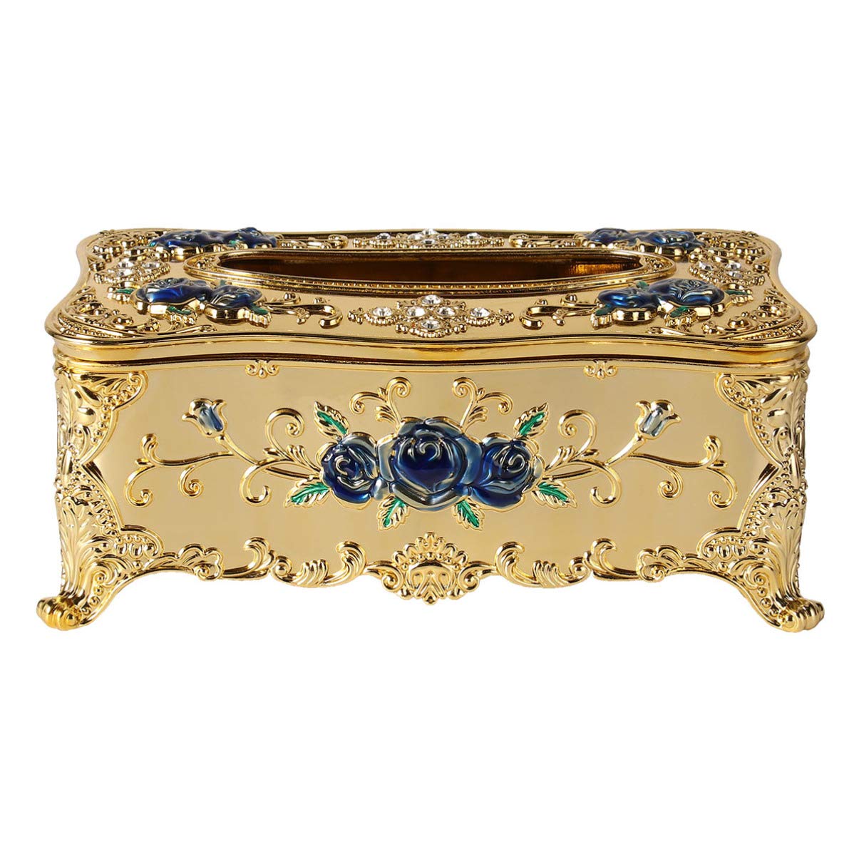 Zerodeko Car Tissue Box Plastic Tissue Holder Box European Style Napkin Case - Grade Napkin Holder Rose Patterned Tissue Box Tis