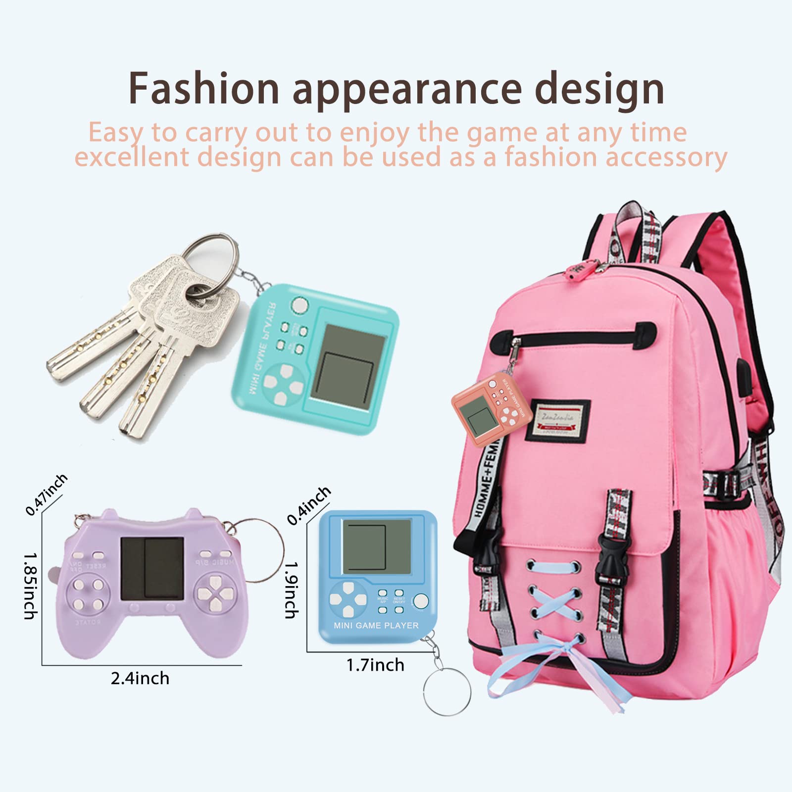 Djmumu 18Pcs Mini Games Party Favors Keychains For Kids Video Game Party Favors Video Game Keychains For Backpack Birthday Schoo