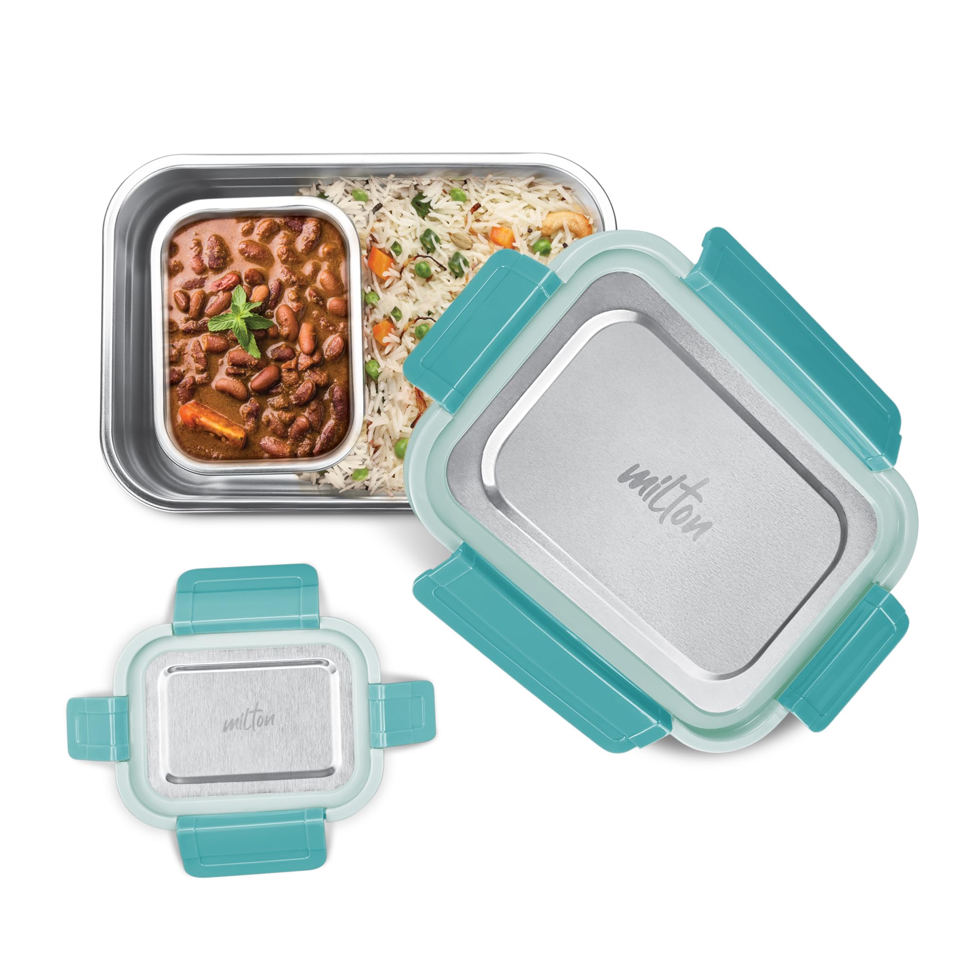 Milton Home Meal Jr. Stainless Steel Airtight Leak-Proof Lunch Box, Snacks Tiffin For Kids, Light Weight, Easy To Clean, For Off