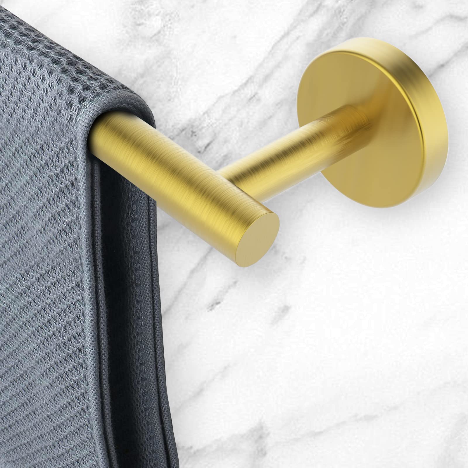 Newfun 24 Inch Brushed Gold Bath Towel Bar,2Pcs Towel Racks For Bathroom Rod Classic Sus304 Stainless Steel Bathroom Towel Holde