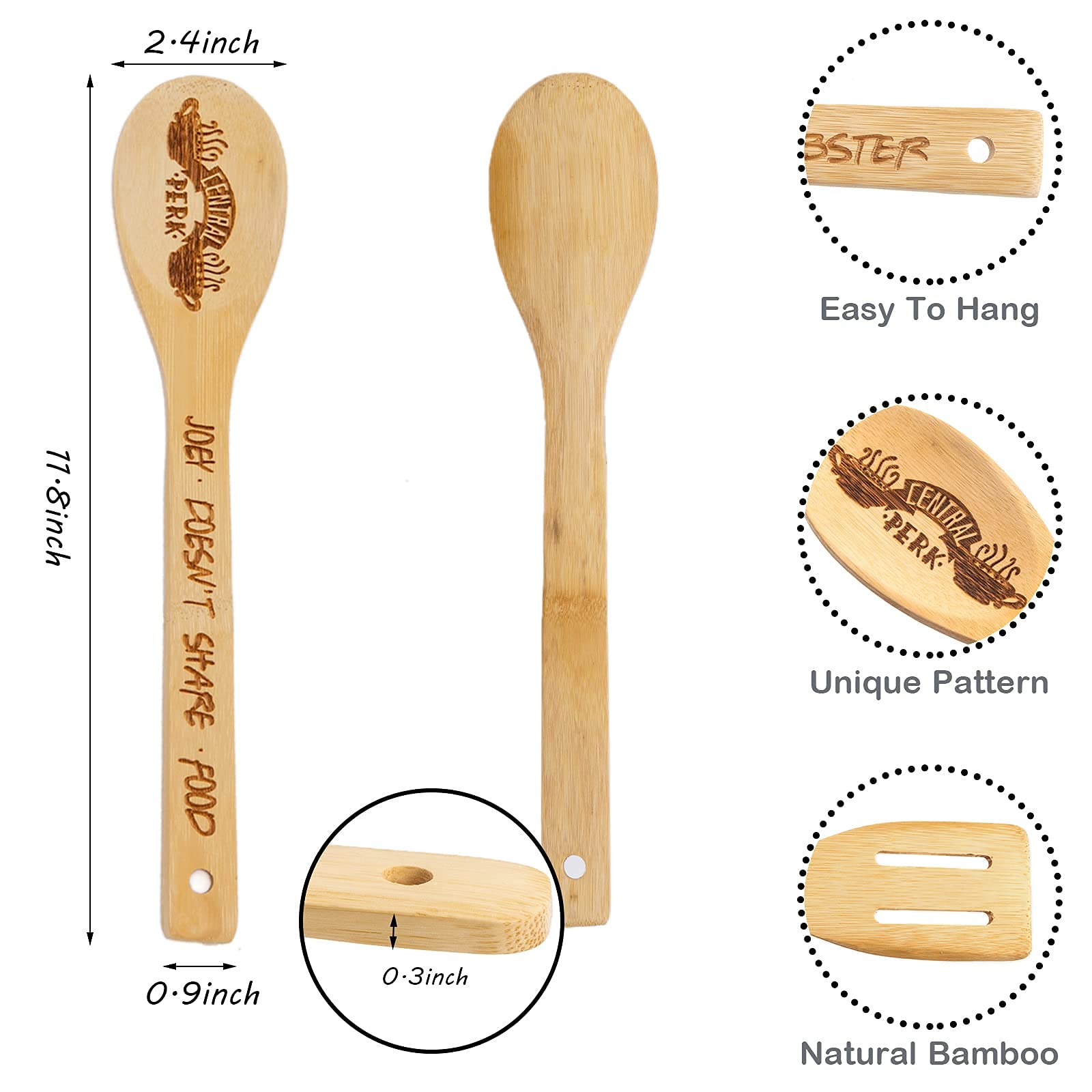 Friends Wooden Spoons For Cooking, Bamboo Cooking Kitchen Utensils Set, Friends Tv Show Merchandise, Housewarming Birthday Anniv