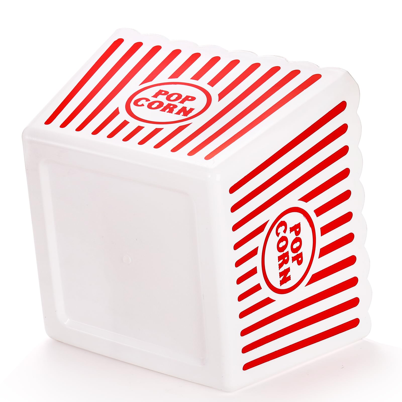 Bekith 6 Pack Plastic Open-Top Reusable Popcorn Boxes, Popcorn Containers Bucket Tub For Movie Night, 9'' Square X 6'' Tall